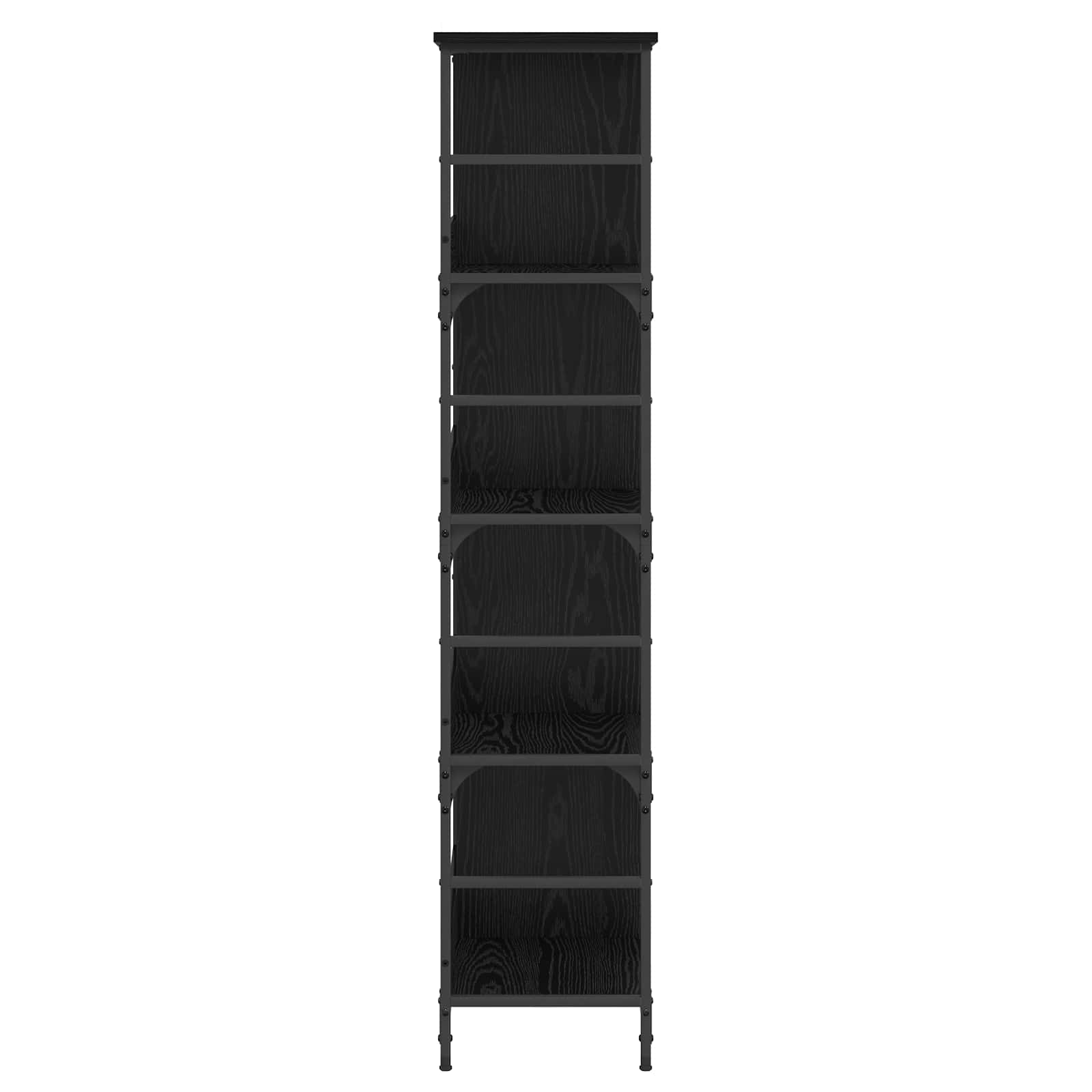Boekenkast Zwart eiken 78,5 x 33 x 153 cm metaal PB is nu te koop bij PeponiXL, paradijselijk wonen!