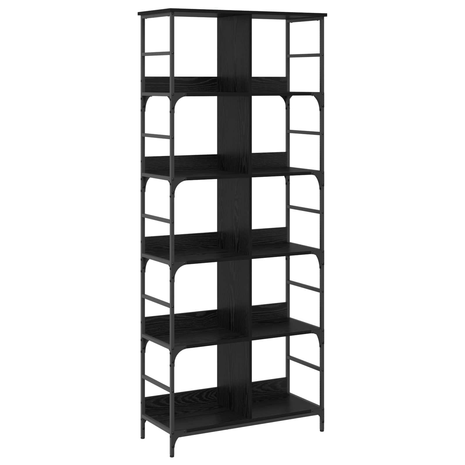 Boekenkast Zwart eiken 78,5 x 33 x 188,5 cm metaal PB is nu te koop bij PeponiXL, paradijselijk wonen!