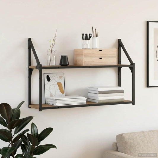 Wandplank Muurmontage Artisanaal eiken 80 x 21 x 51 cm is nu te koop bij PeponiXL, paradijselijk wonen!