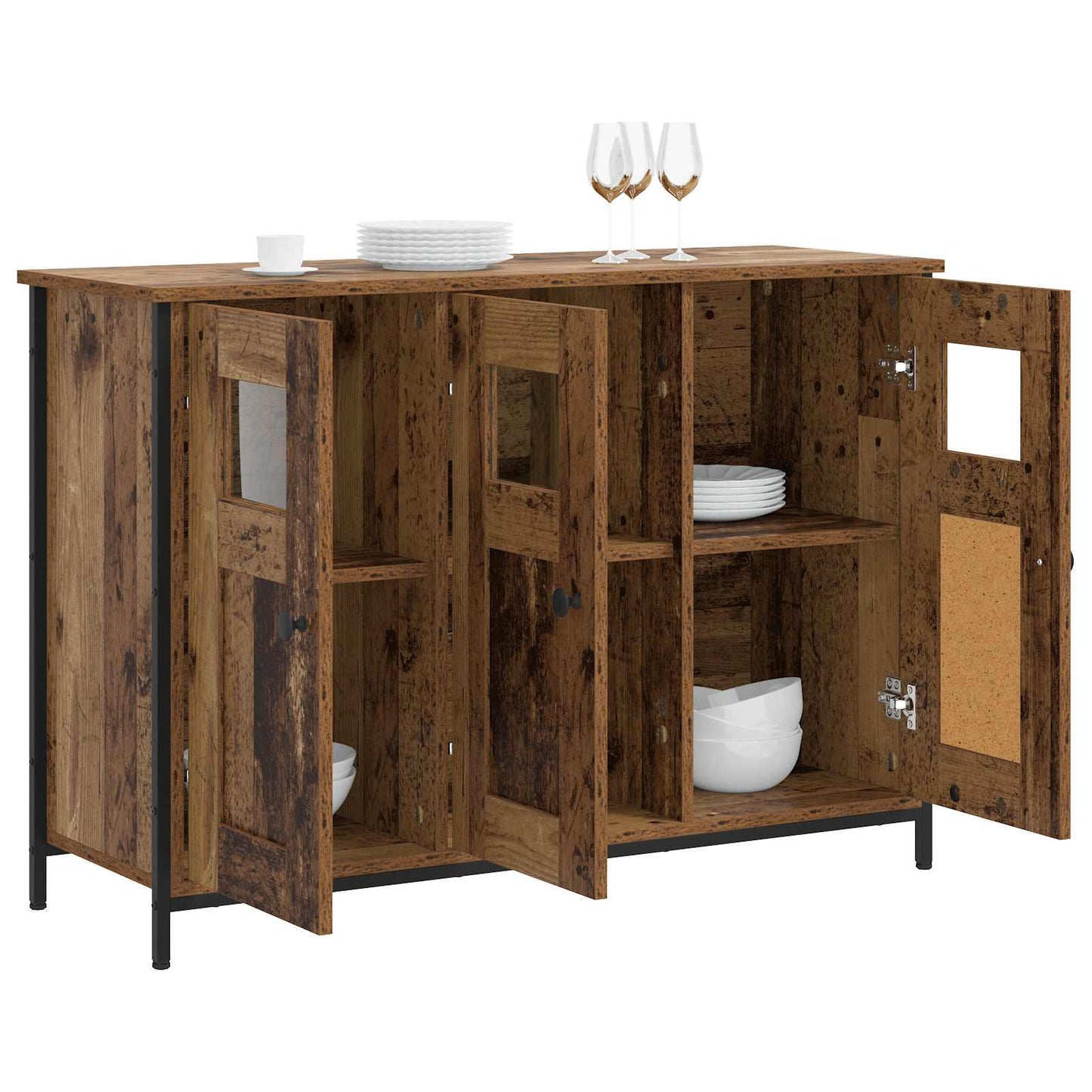 Dressoir Oud hout 100 x 35 x 70 cm Bewerkt hout is nu te koop bij PeponiXL, paradijselijk wonen!
