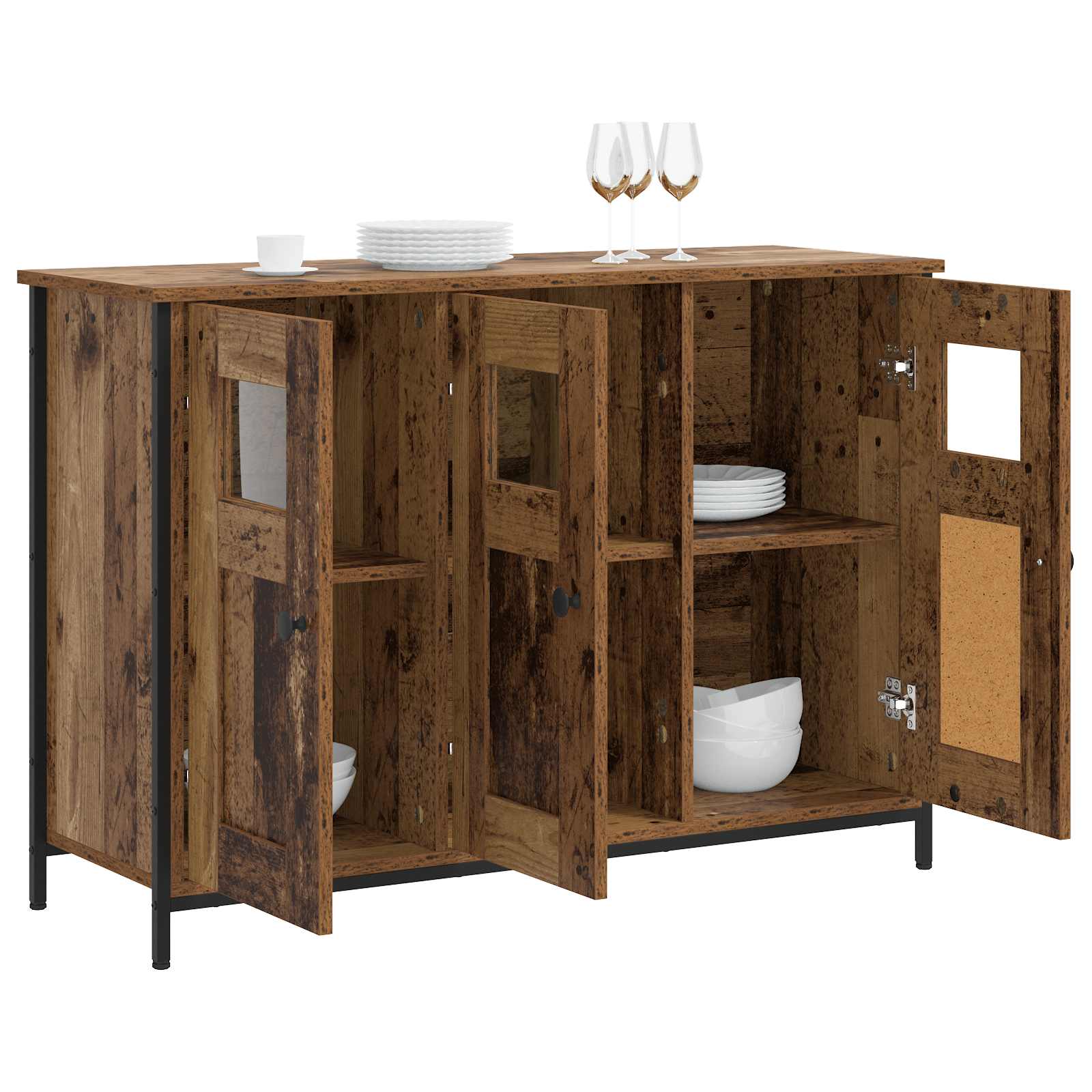 Dressoir Oud hout 100 x 35 x 70 cm Bewerkt hout is nu te koop bij PeponiXL, paradijselijk wonen!