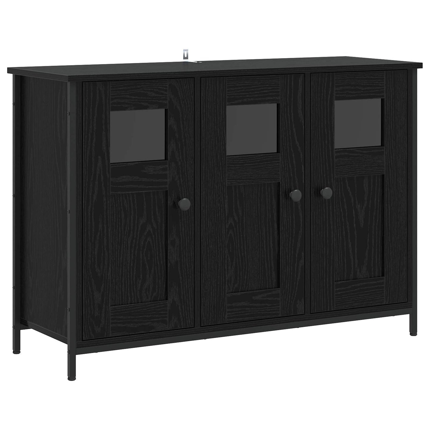 Dressoir Zwart eiken 100 x 35 x 70 cm Bewerkt hout is nu te koop bij PeponiXL, paradijselijk wonen!