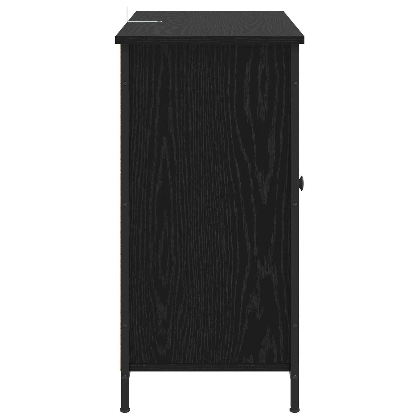 Dressoir Zwart eiken 100 x 35 x 70 cm Bewerkt hout is nu te koop bij PeponiXL, paradijselijk wonen!