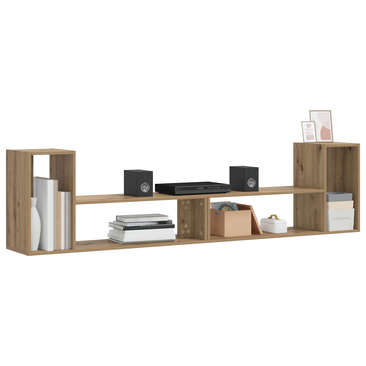 TV-kast 100 x 30 x 50 cm Artisanaal eiken Bewerkt hout is nu te koop bij PeponiXL, paradijselijk wonen!