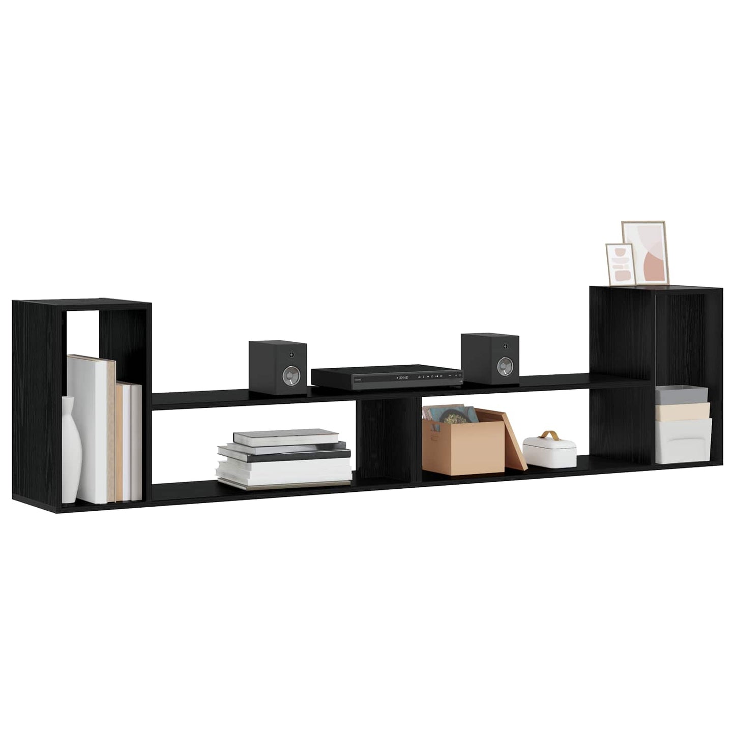TV-kast 100 x 30 x 50 cm Zwart eiken Bewerkt hout is nu te koop bij PeponiXL, paradijselijk wonen!