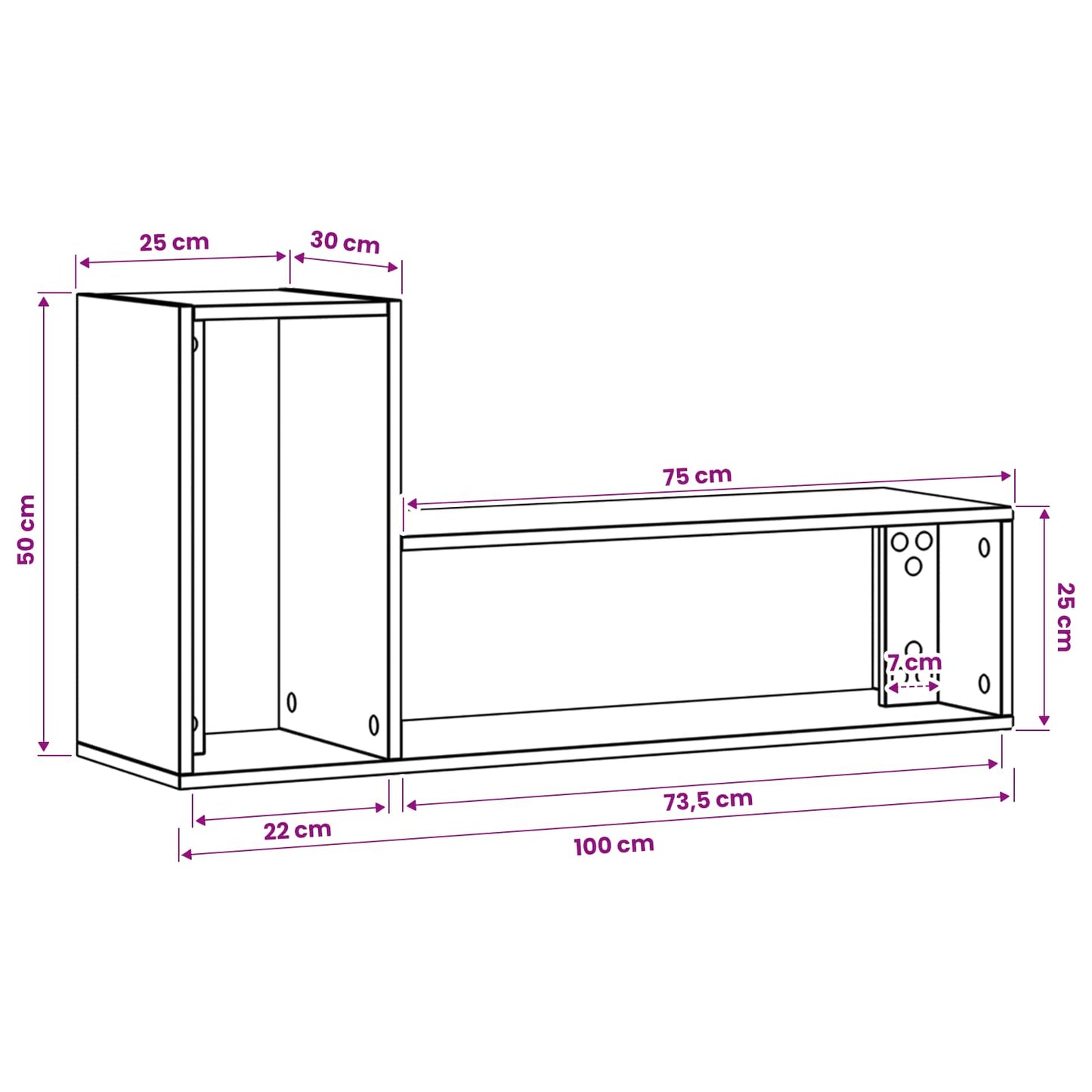 TV-kast 100 x 30 x 50 cm Zwart eiken Bewerkt hout is nu te koop bij PeponiXL, paradijselijk wonen!