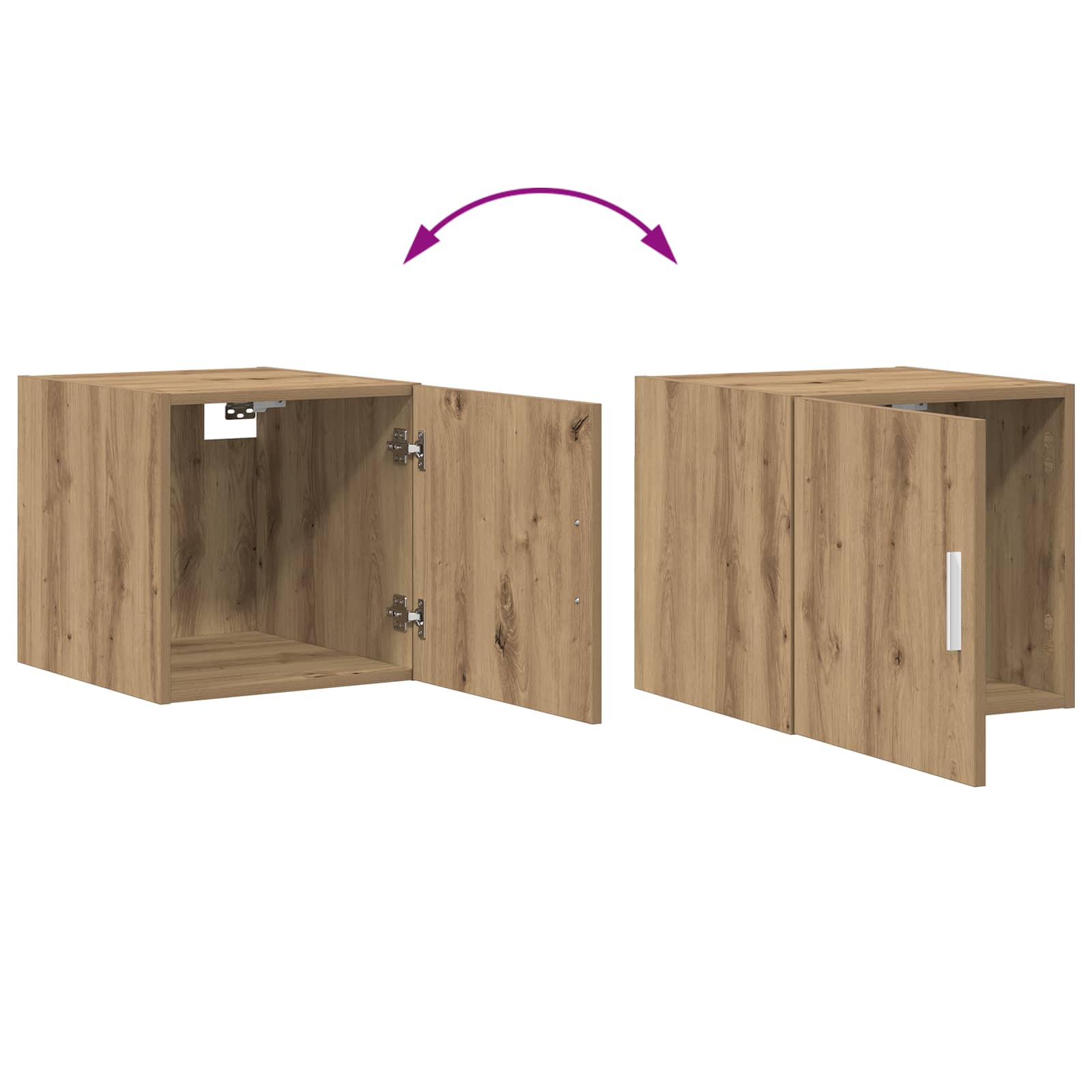 Wandkast Artisanaal eiken 45 x 42,5 x 40 cm Bewerkt hout is nu te koop bij PeponiXL, paradijselijk wonen!