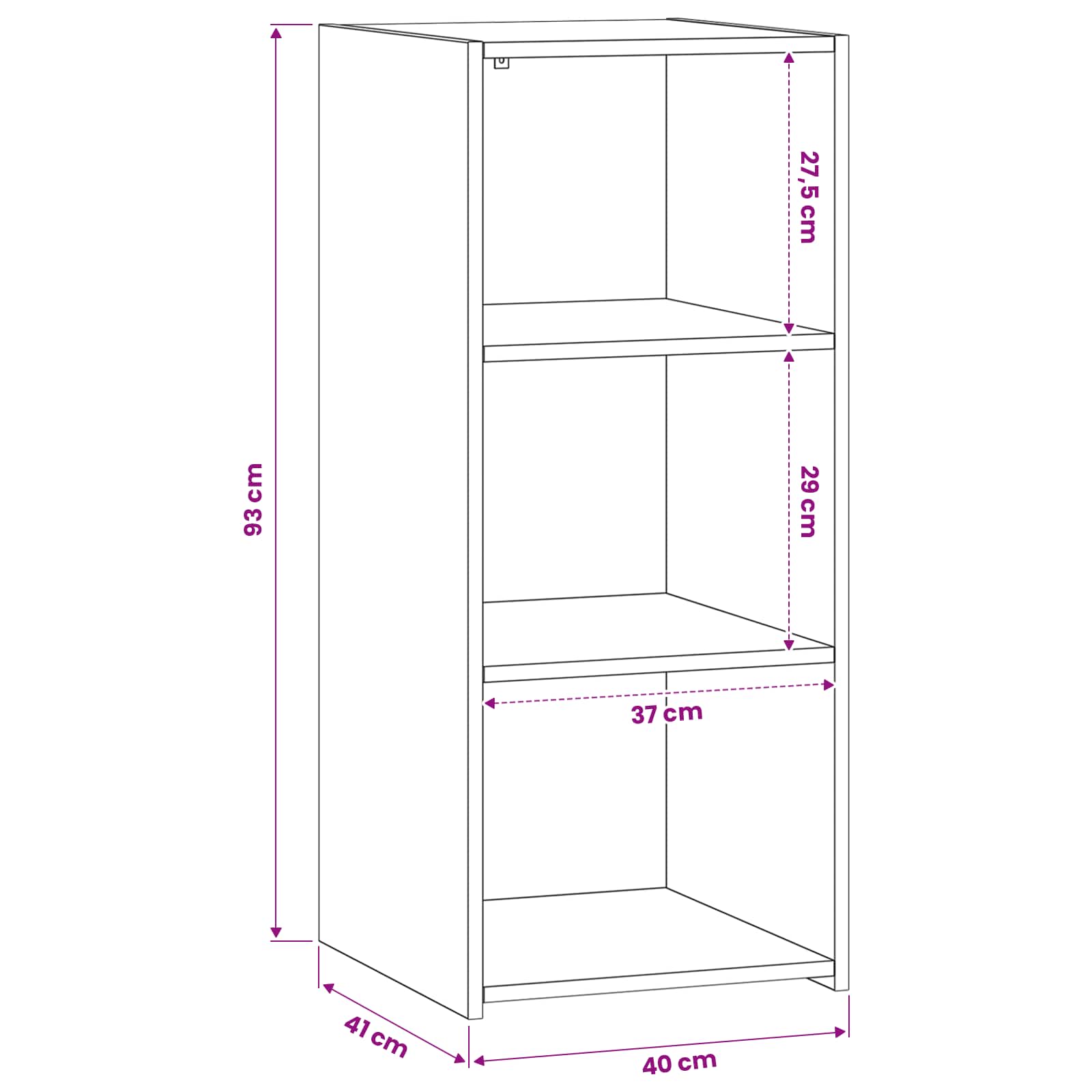 Dressoir Zwart eiken 40 x 41 x 93 cm Bewerkt hout is nu te koop bij PeponiXL, paradijselijk wonen!