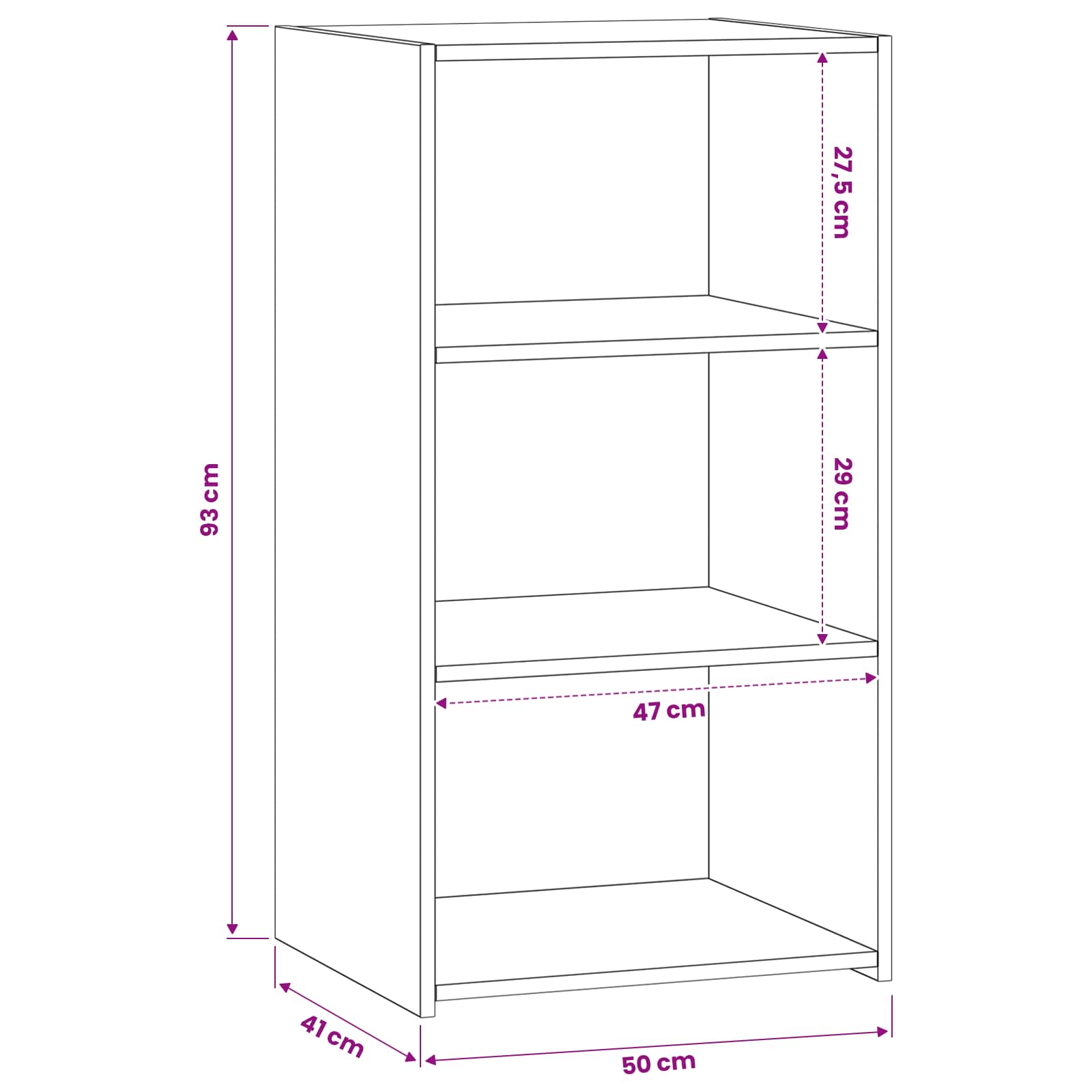 Dressoir Oud hout 50 x 41 x 93 cm Bewerkt hout is nu te koop bij PeponiXL, paradijselijk wonen!