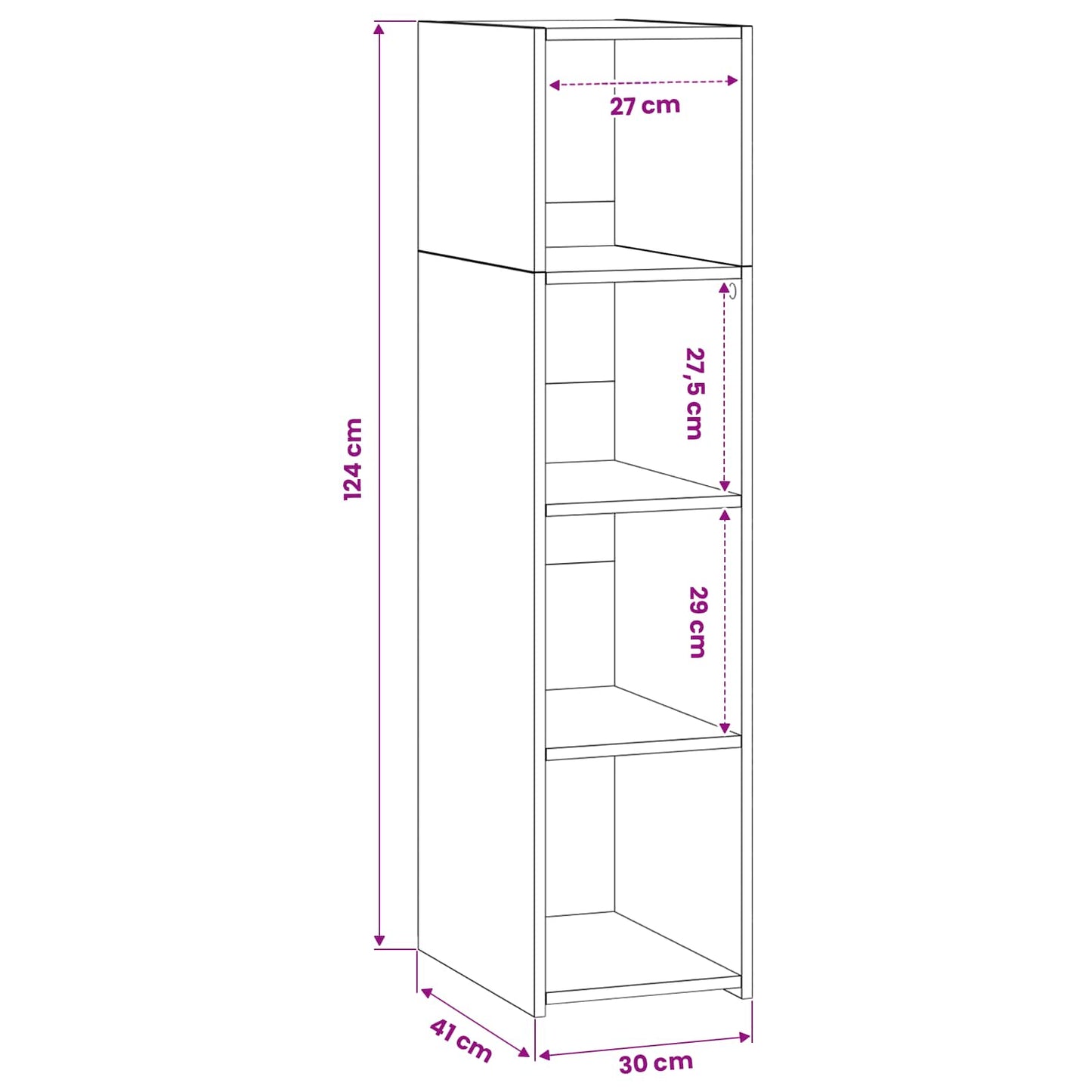 Hoge kast Oud hout 30 x 41 x 124 cm Bewerkt hout is nu te koop bij PeponiXL, paradijselijk wonen!
