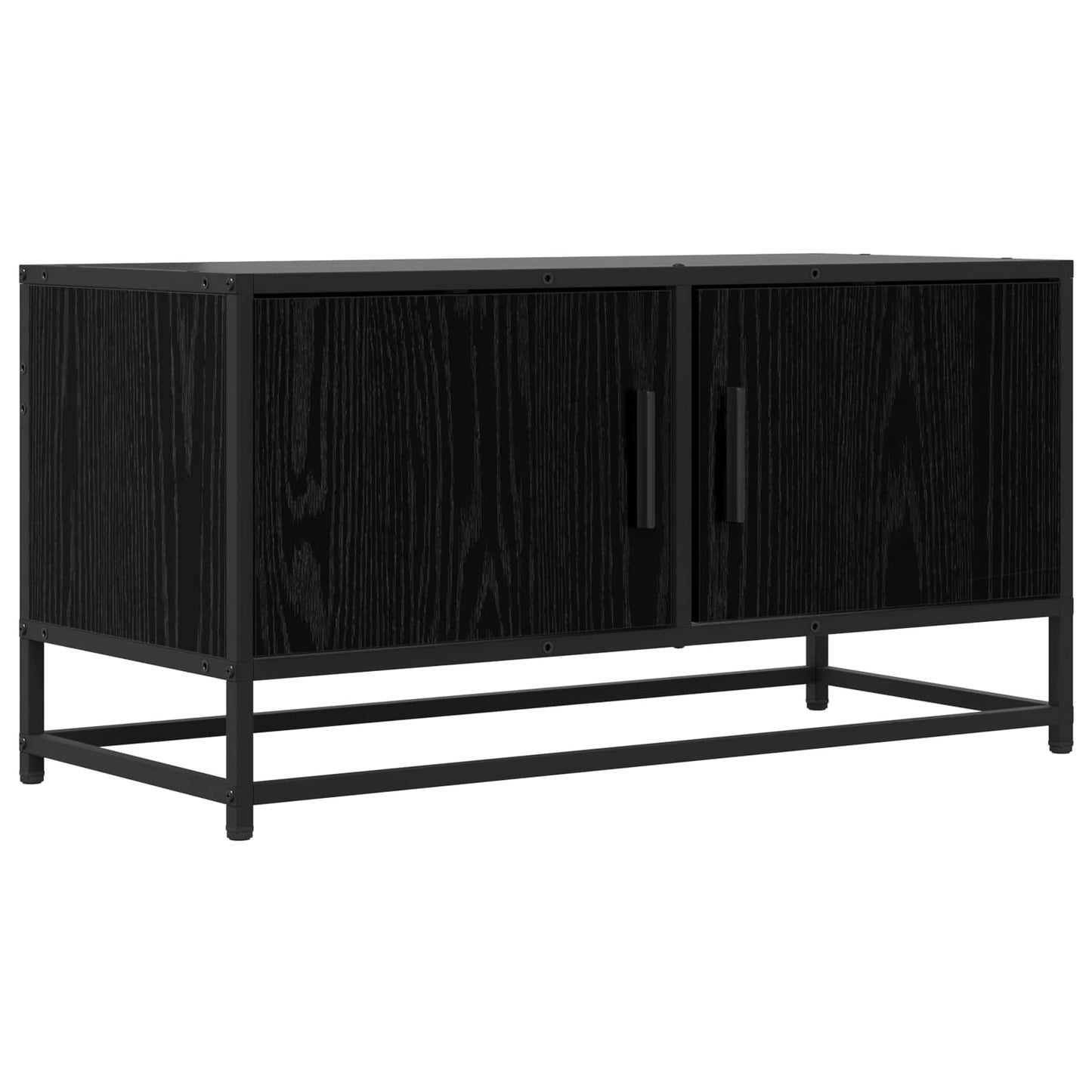 TV-kast 80 x 34,5 x 40 cm Zwart eiken Bewerkt hout is nu te koop bij PeponiXL, paradijselijk wonen!