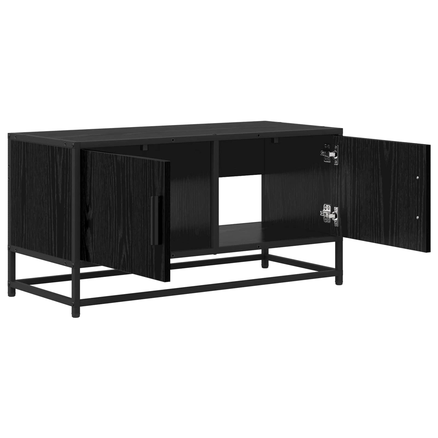 TV-kast 80 x 34,5 x 40 cm Zwart eiken Bewerkt hout is nu te koop bij PeponiXL, paradijselijk wonen!