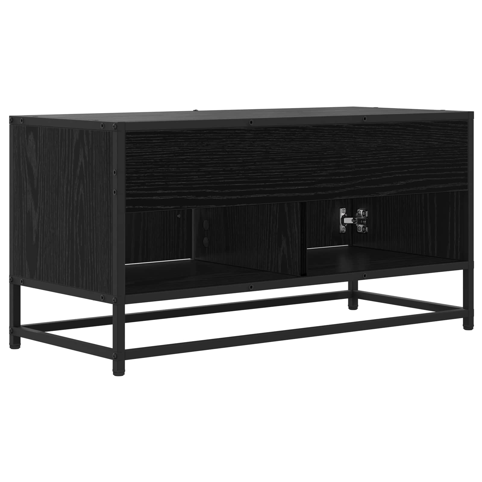 TV-kast 80 x 34,5 x 40 cm Zwart eiken Bewerkt hout is nu te koop bij PeponiXL, paradijselijk wonen!