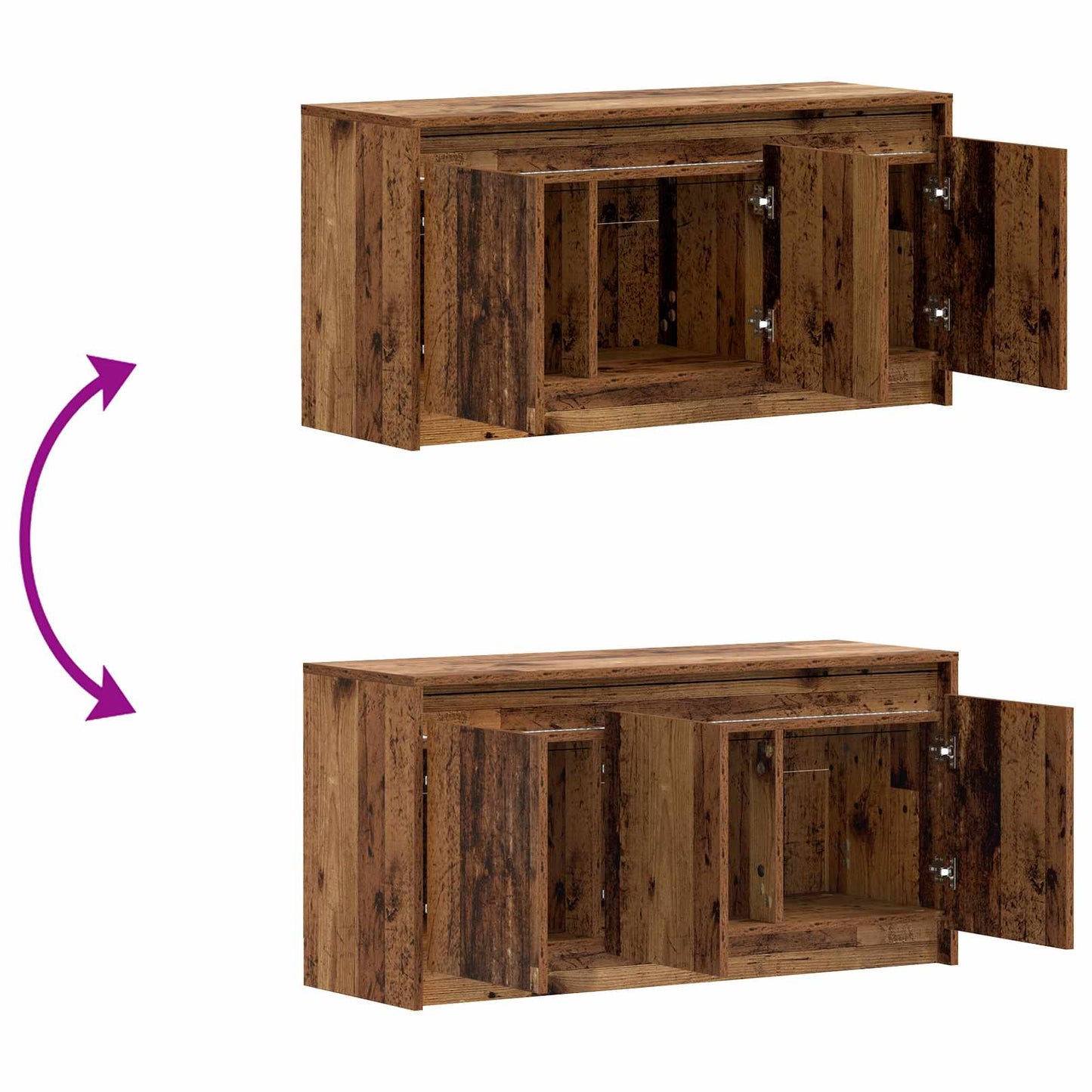 TV-kast 100 x 34 x 50 cm Oud hout Bewerkt hout is nu te koop bij PeponiXL, paradijselijk wonen!
