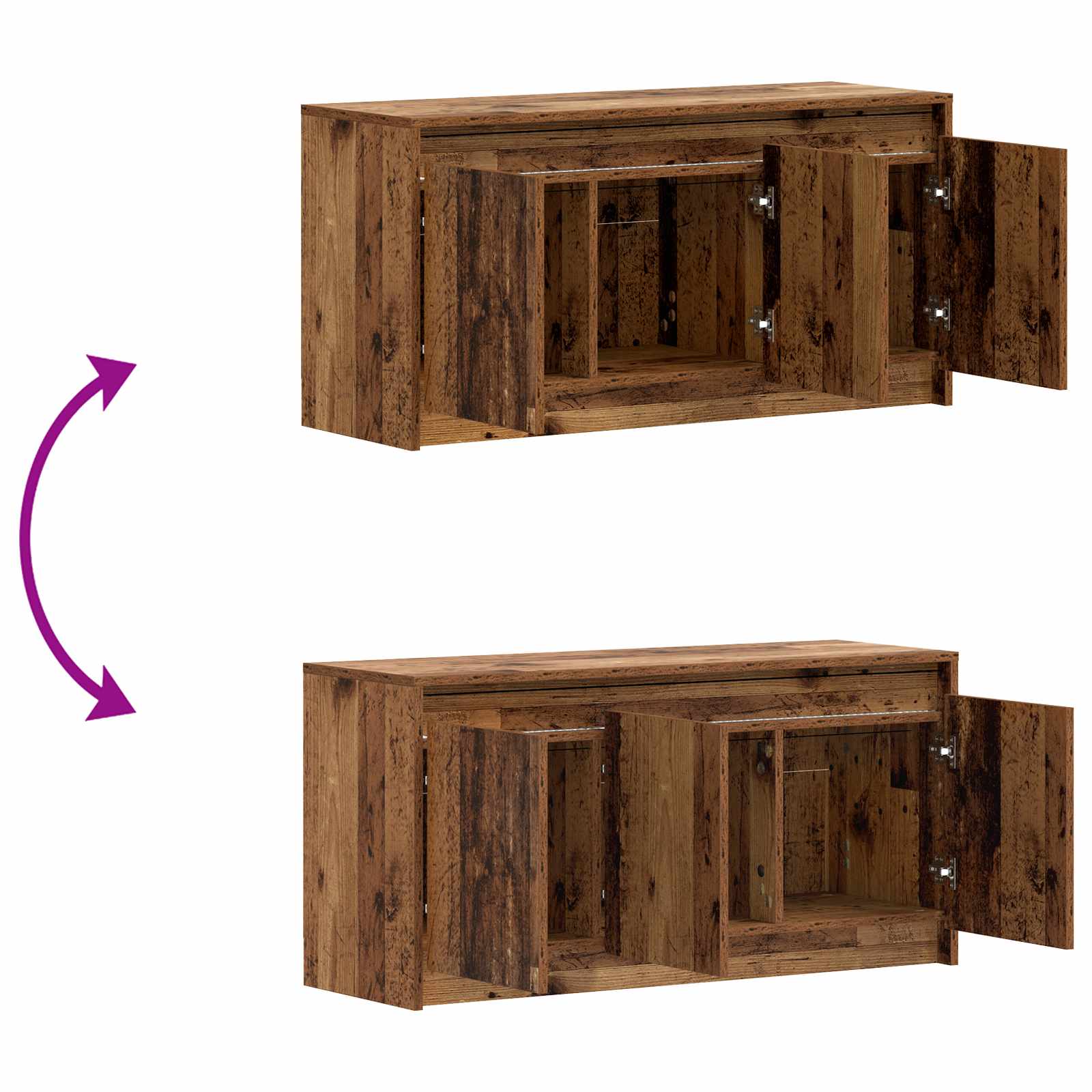TV-kast 100 x 34 x 50 cm Oud hout Bewerkt hout is nu te koop bij PeponiXL, paradijselijk wonen!
