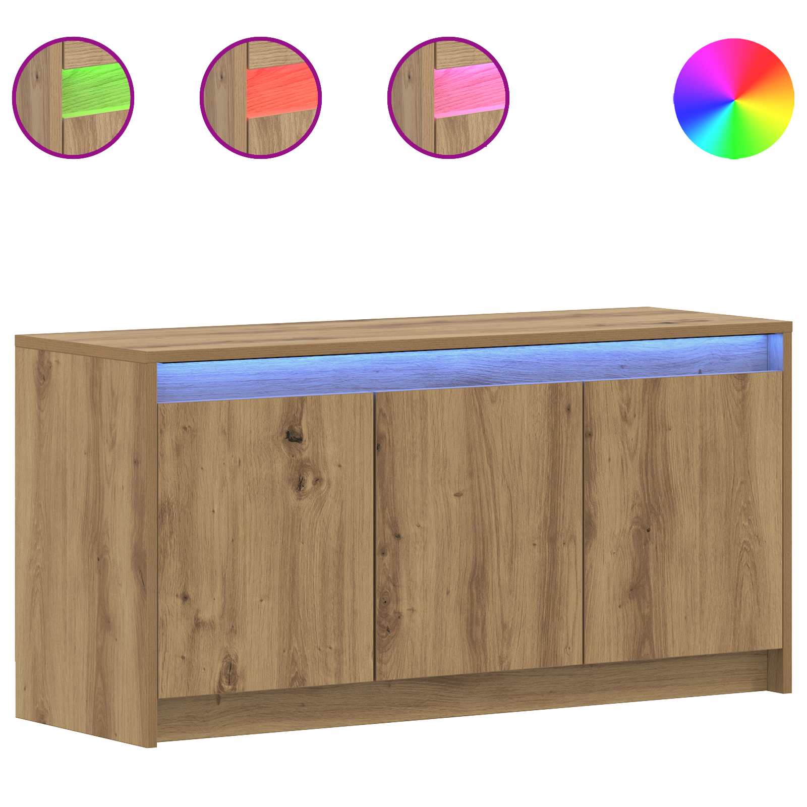 TV-kast 100 x 34 x 50 cm Artisanaal eiken Bewerkt hout is nu te koop bij PeponiXL, paradijselijk wonen!