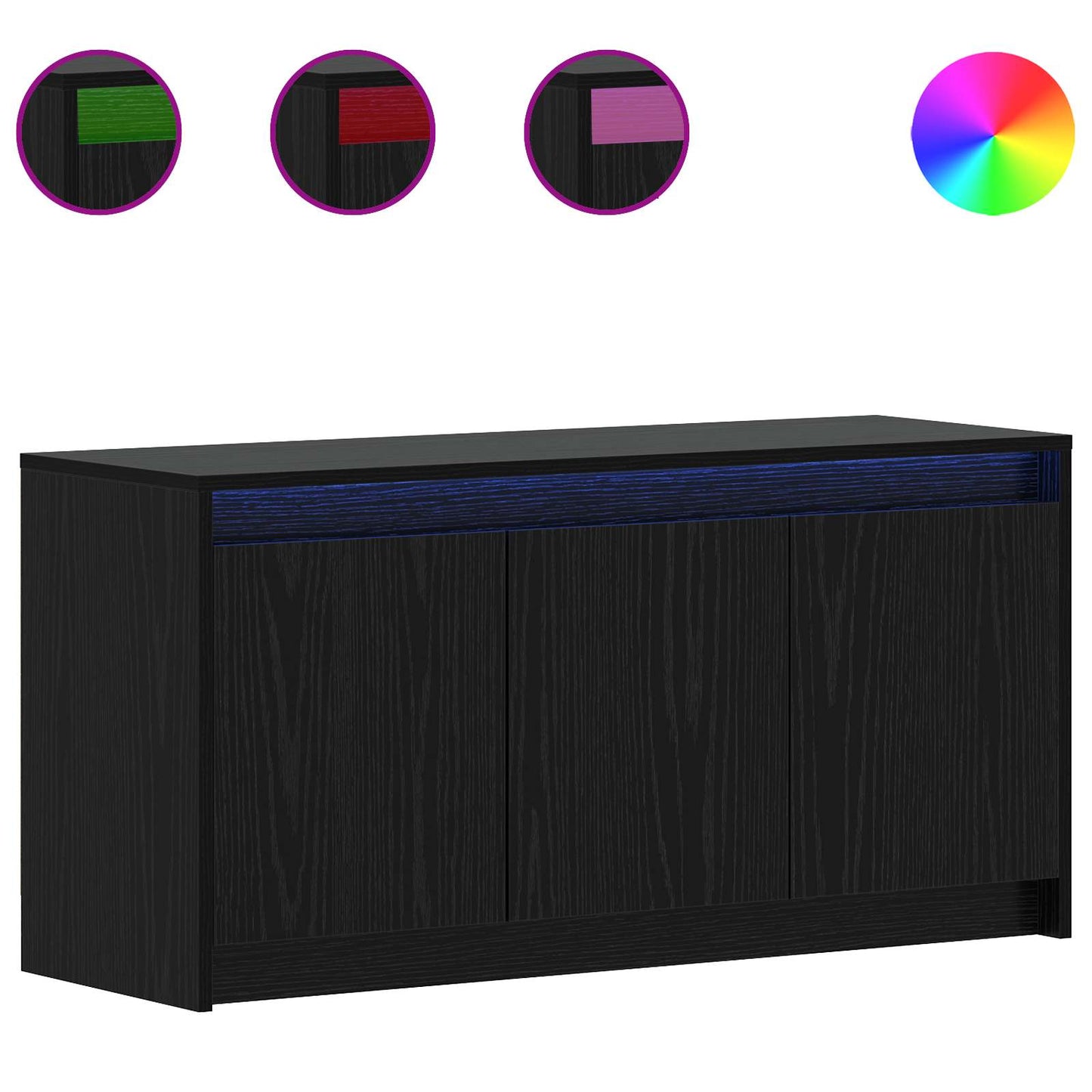 TV-kast 100 x 34 x 50 cm Zwart eiken Bewerkt hout is nu te koop bij PeponiXL, paradijselijk wonen!