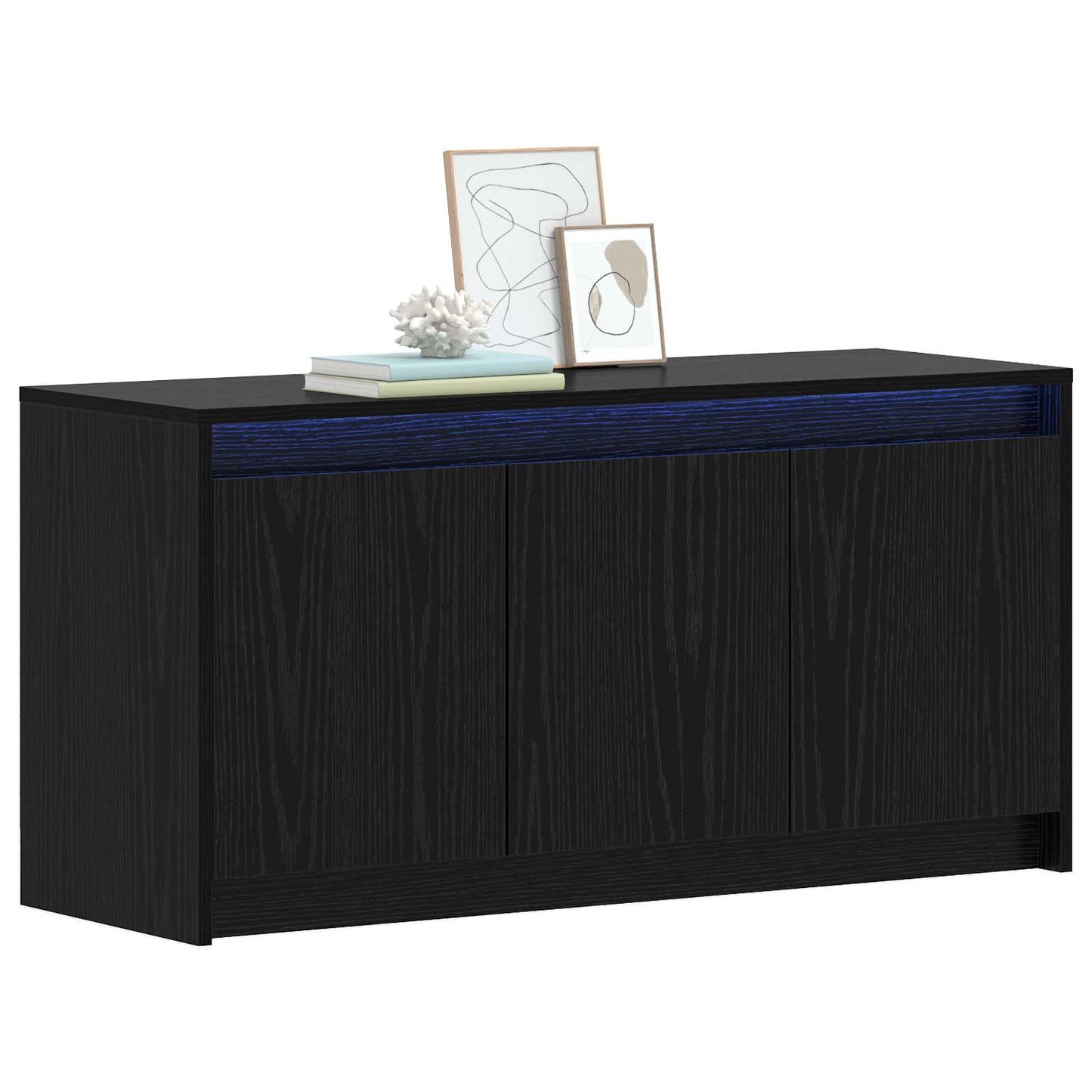 TV-kast 100 x 34 x 50 cm Zwart eiken Bewerkt hout is nu te koop bij PeponiXL, paradijselijk wonen!