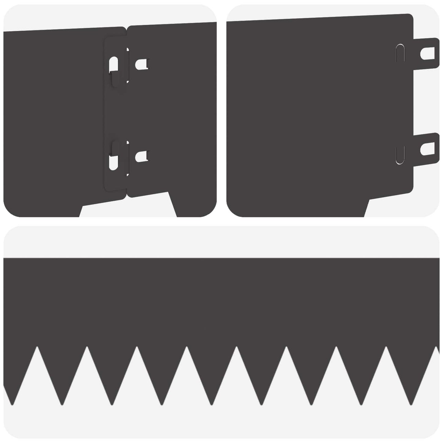 Tuinrand 20 pcs 103 x 15 cm metaal Zwart