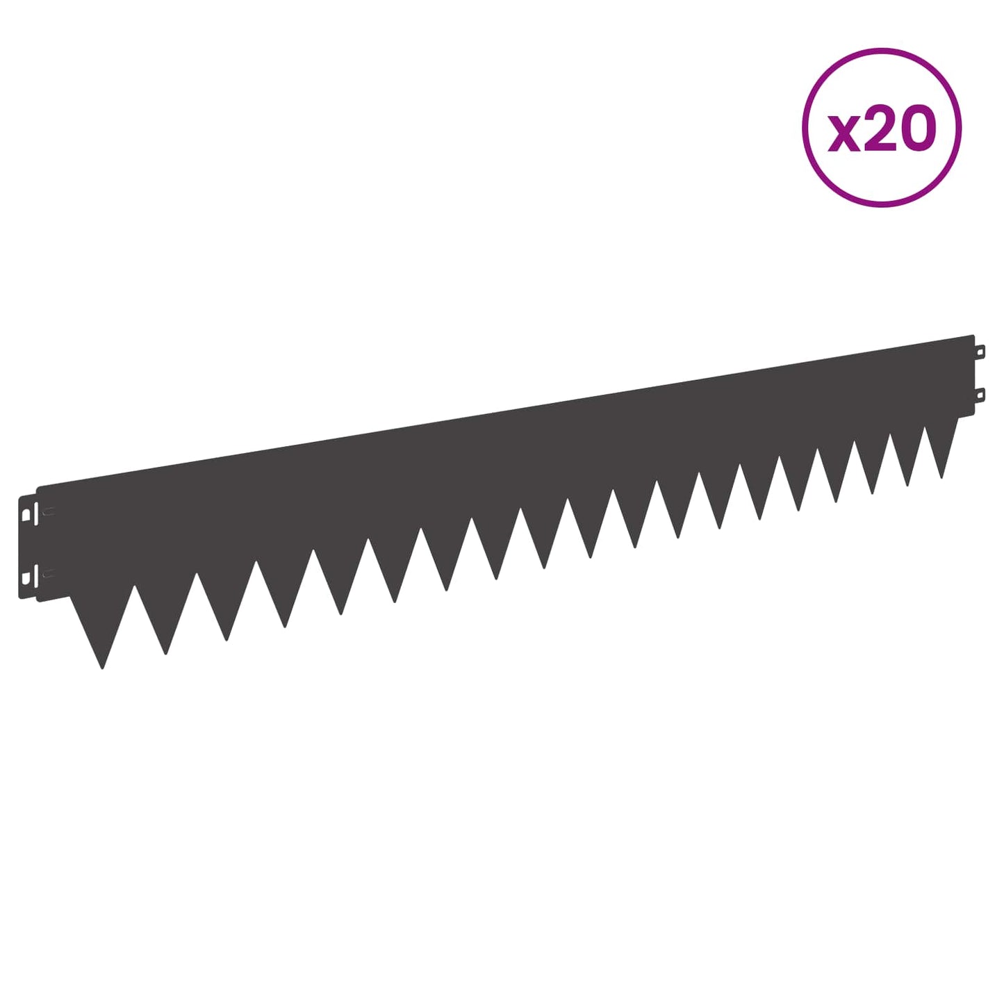 Tuinrand 20 pcs 103 x 15 cm metaal Zwart