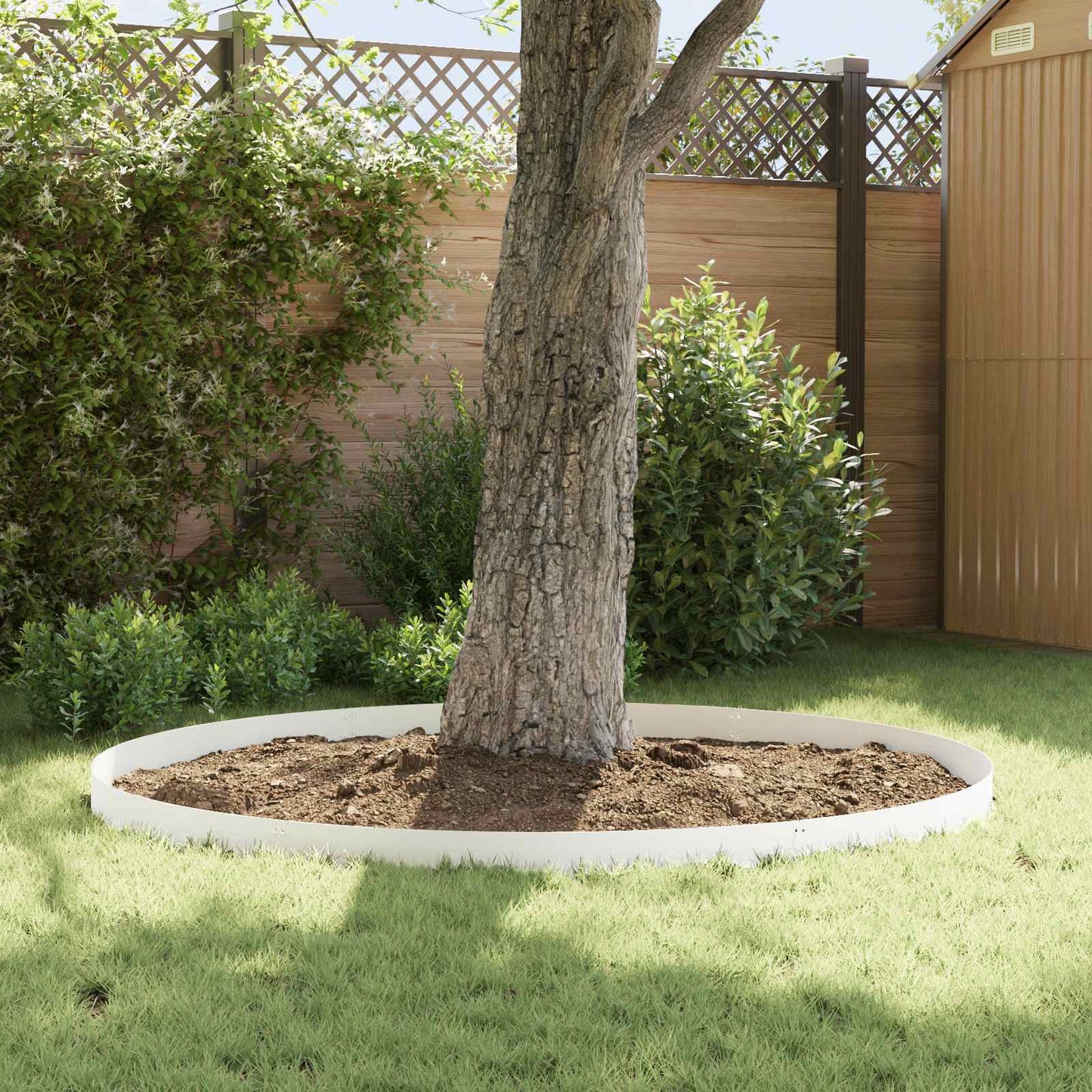 Tuinrand 10 pcs 103 x 15 cm metaal Wit