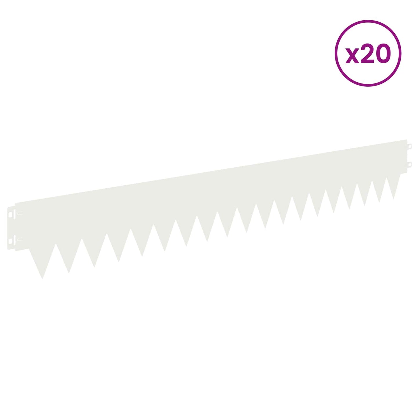 Tuinrand 20 pcs 103 x 15 cm metaal Wit