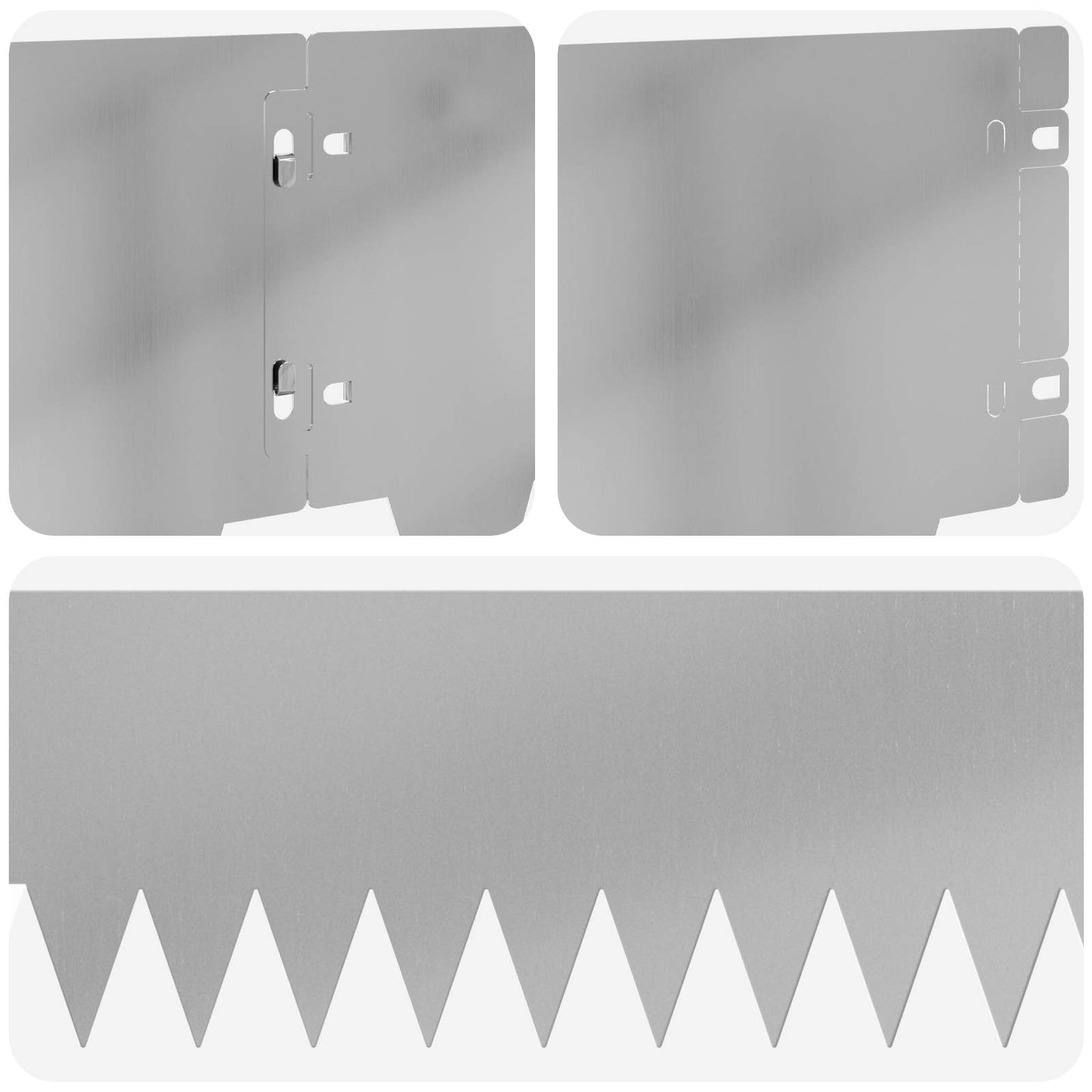 Tuinrand 30 pcs 103 x 20 cm metaal Zilverkleurig