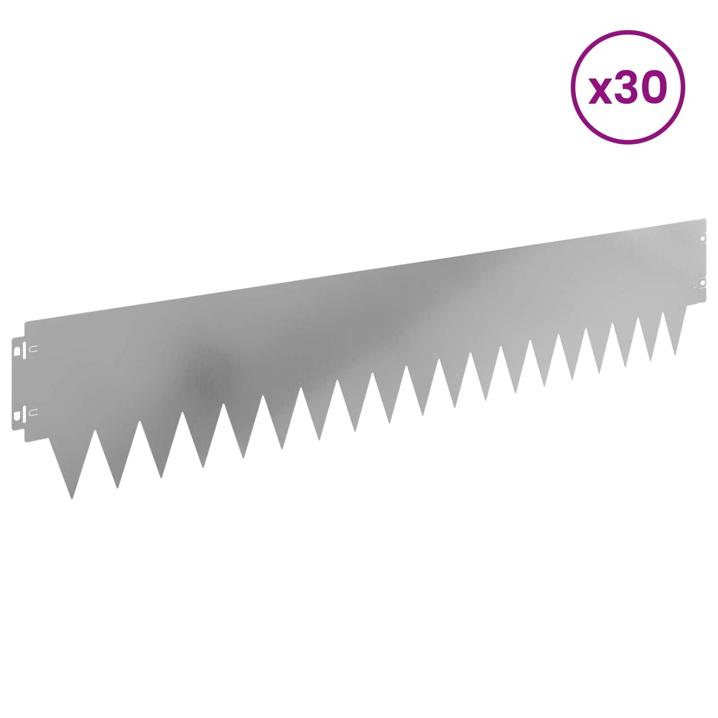 Tuinrand 30 pcs 103 x 20 cm metaal Zilverkleurig