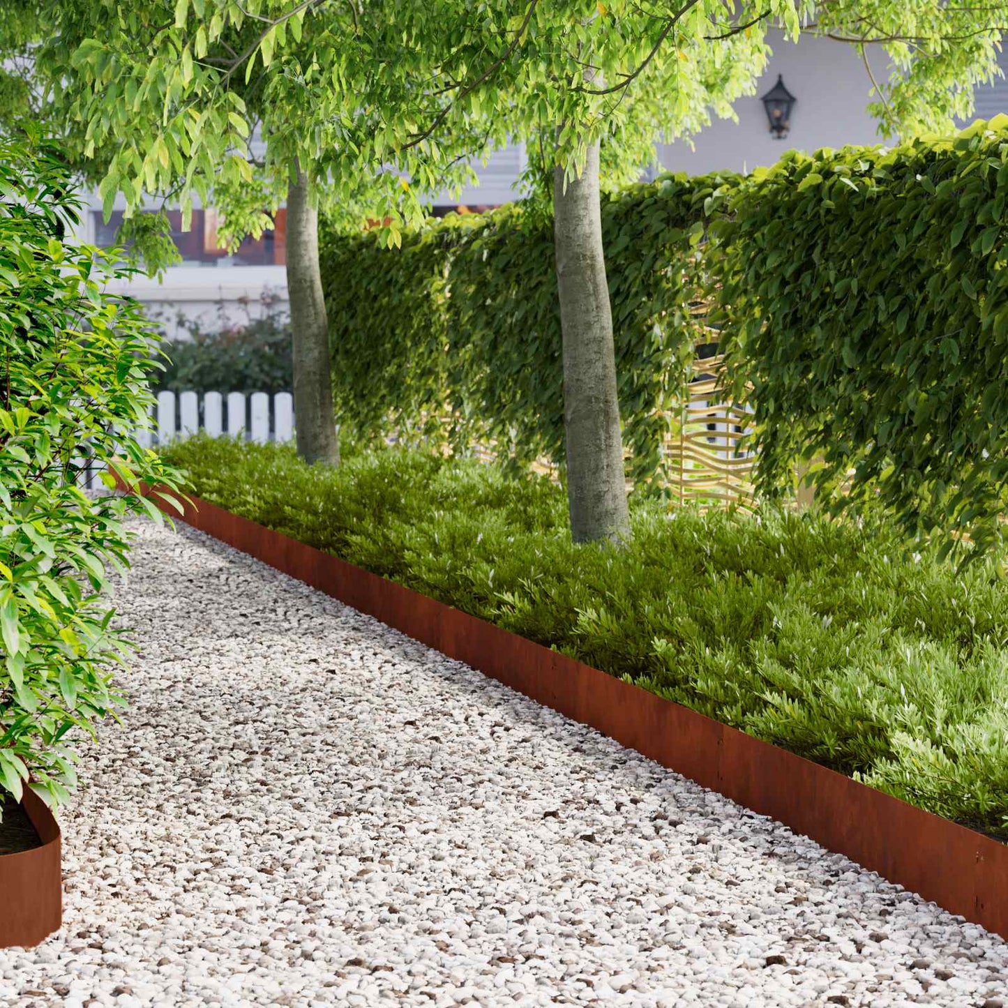 Tuinrand 20 pcs 103 x 20 cm metaal Roestig