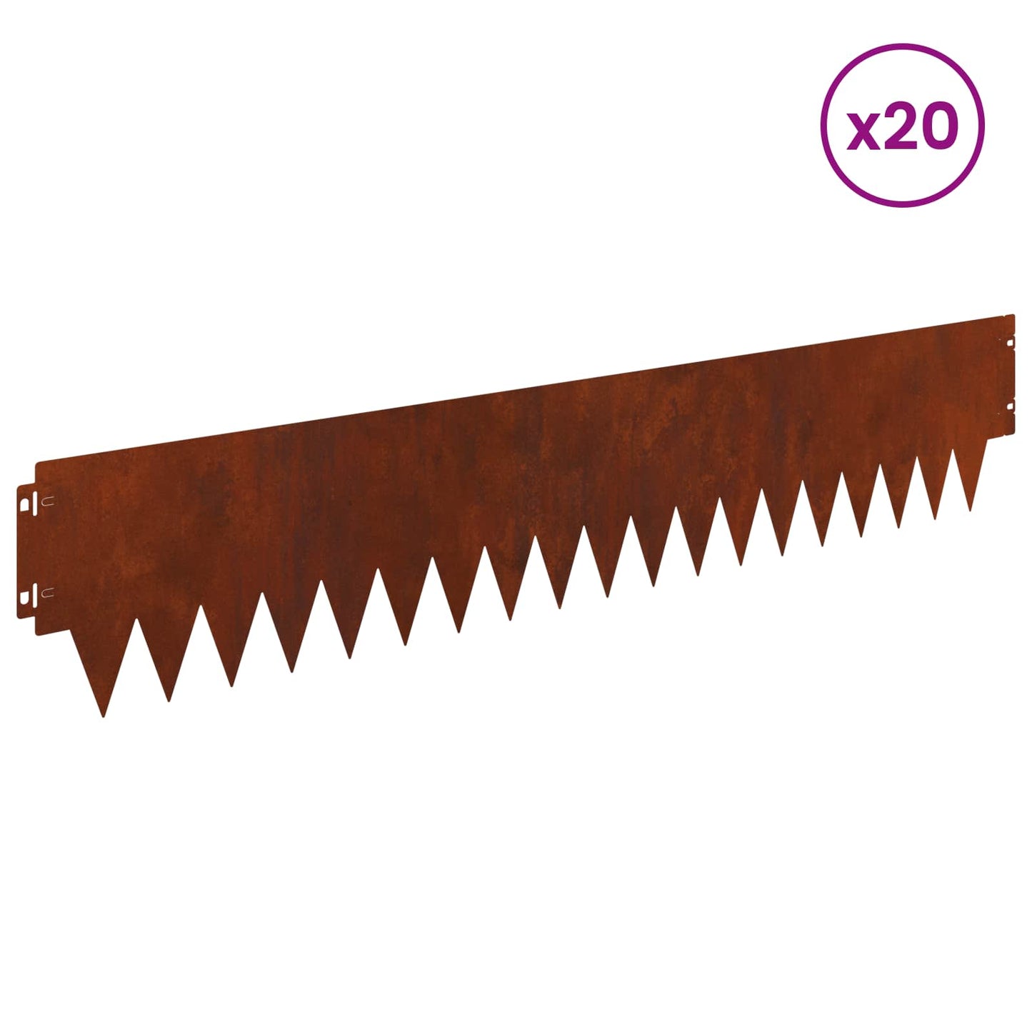 Tuinrand 20 pcs 103 x 20 cm metaal Roestig