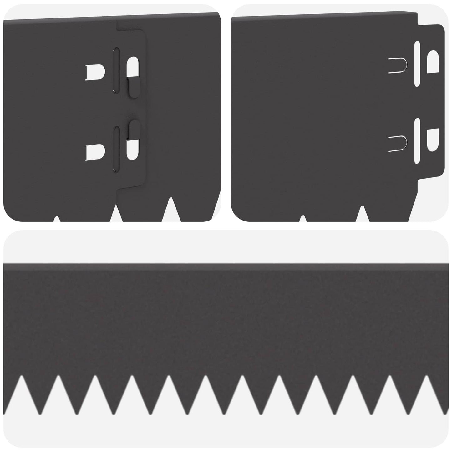 Gazonrand 30 pcs 103 x 10 cm Staal Zwart