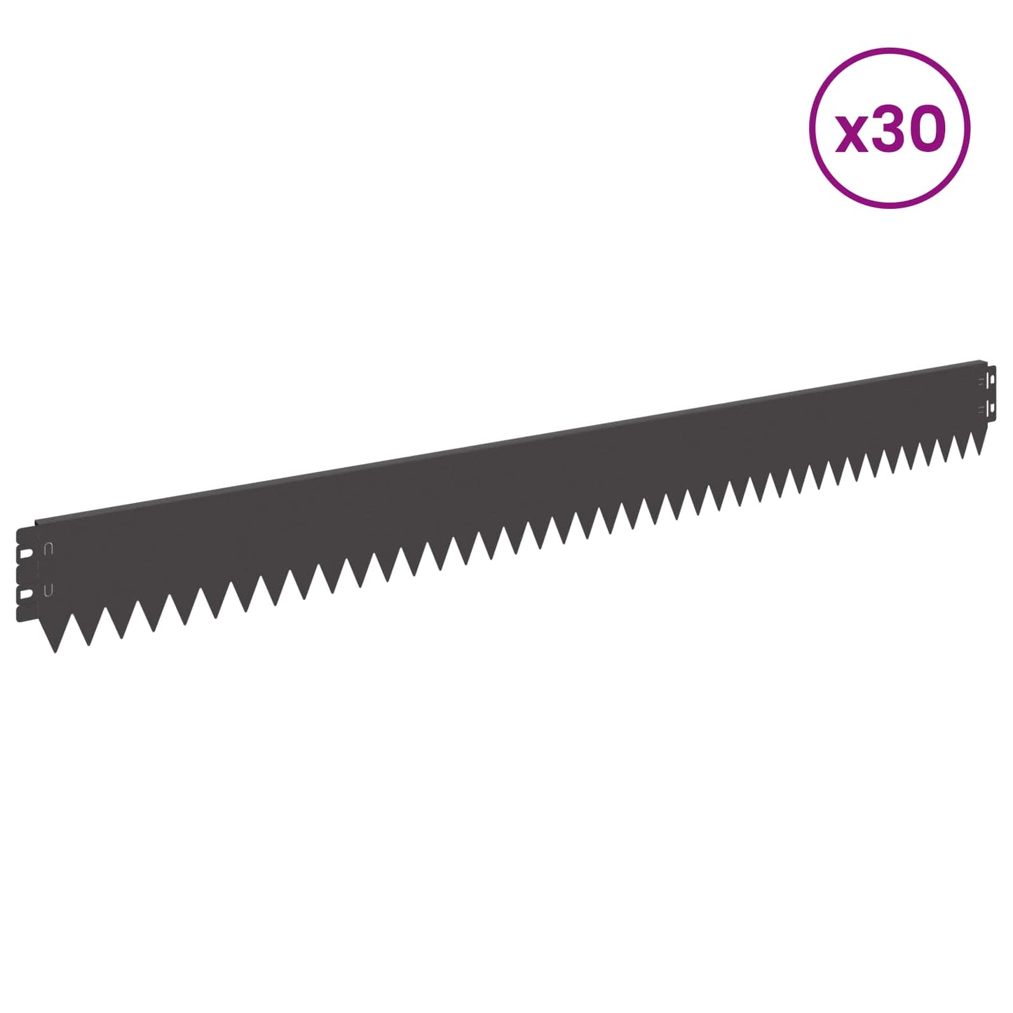 Gazonrand 30 pcs 103 x 10 cm Staal Zwart