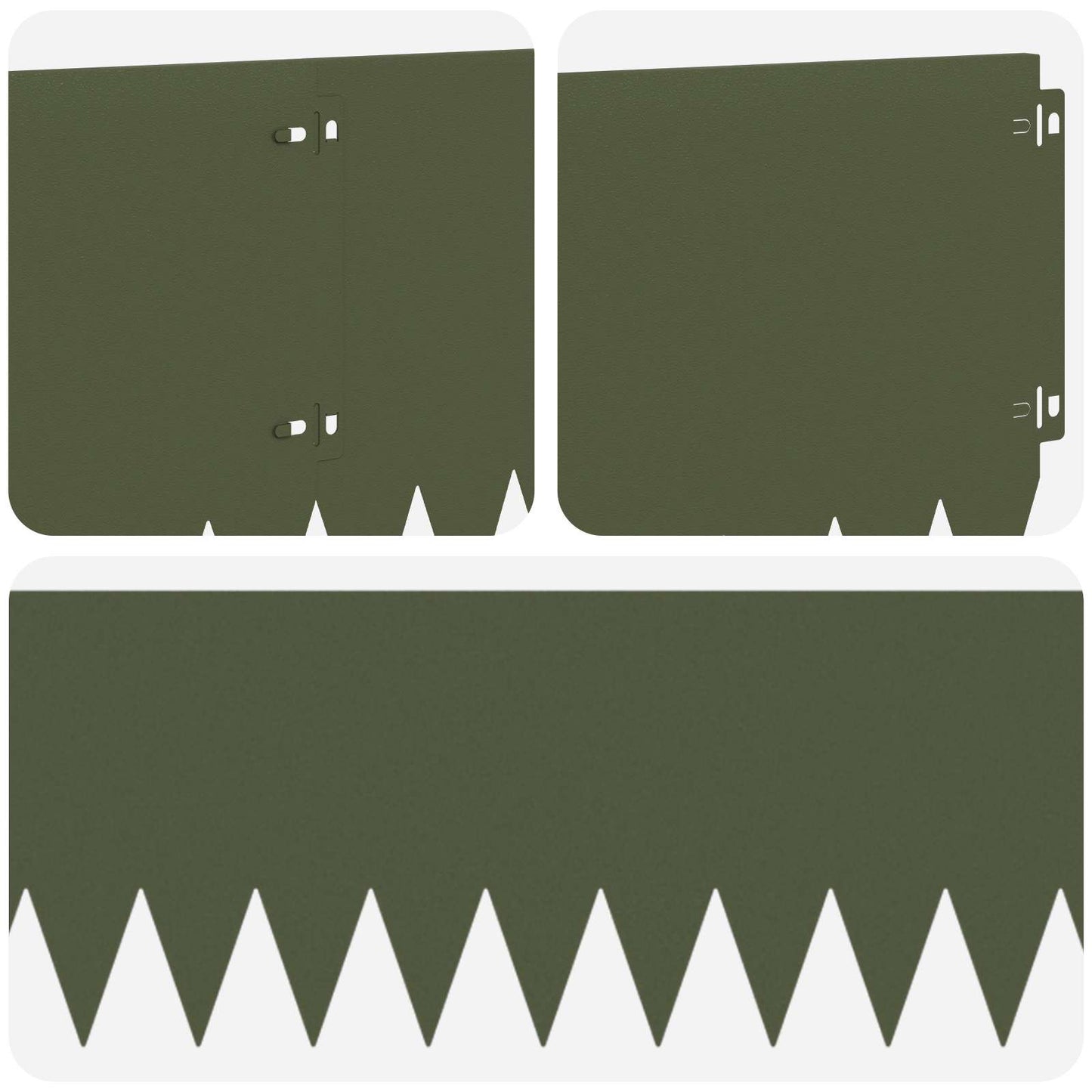 Gazonrand 10 pcs 103 x 25 cm Staal Olijfgroen