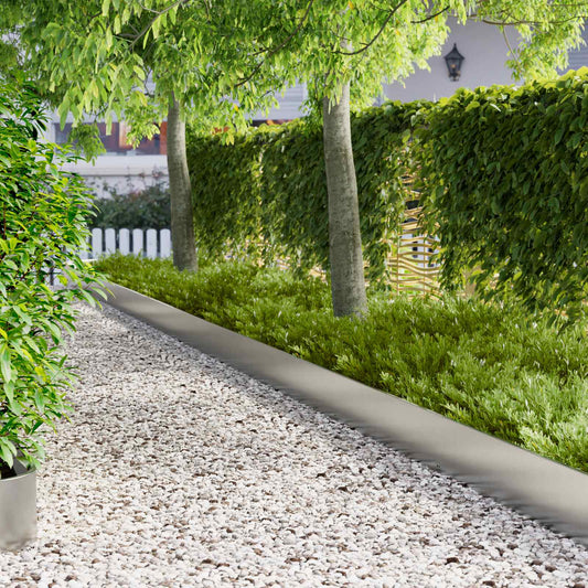 Gazonrand 10 pcs 103 x 25 cm Staal Zilverkleurig is nu te koop bij PeponiXL, paradijselijk wonen!