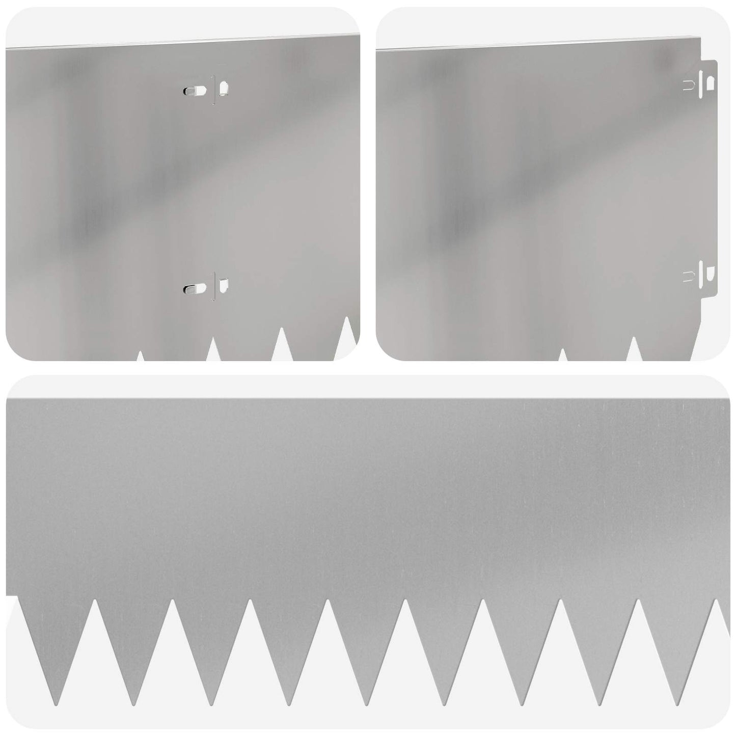 Gazonrand 10 pcs 103 x 25 cm Staal Zilverkleurig