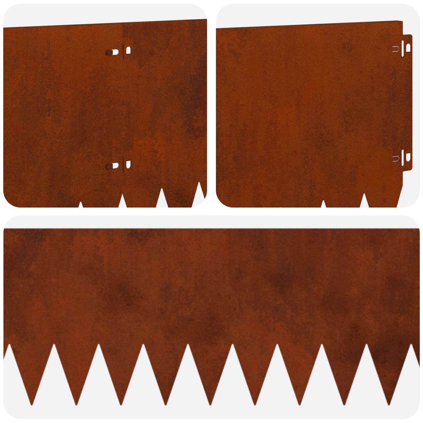 Gazonrand 20 pcs 103 x 25 cm Staal Roestig