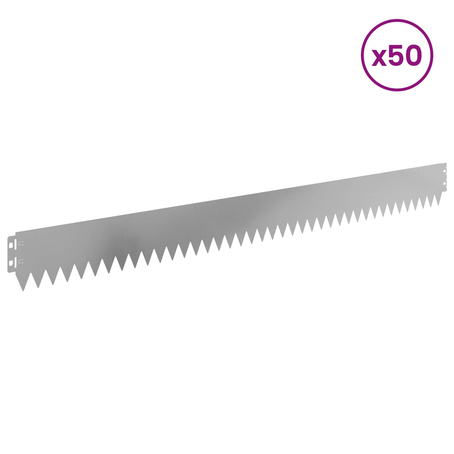 Gazonrand 50 pcs 103 x 10 cm Staal Zilverkleurig