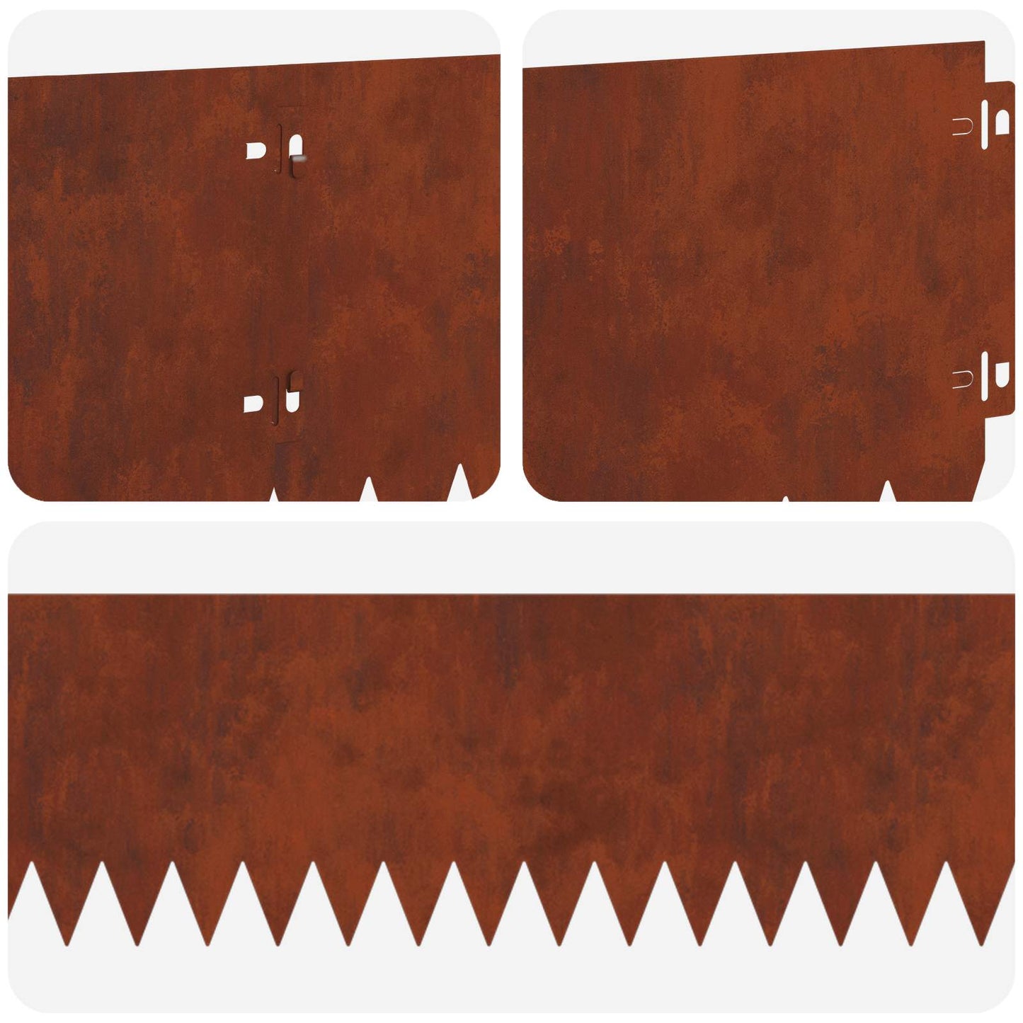 Gazonrand 20 pcs 103 x 20 cm Staal Roestig