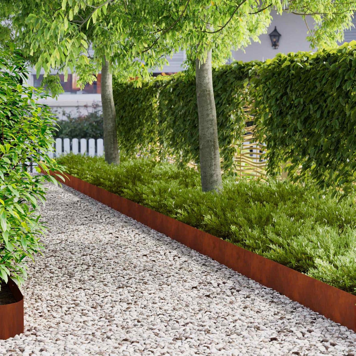 Gazonrand 20 pcs 103 x 20 cm Staal Roestig