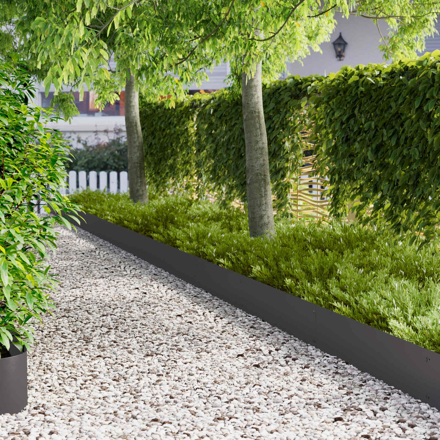 Gazonrand 10 pcs 103 x 25 cm Staal Zwart