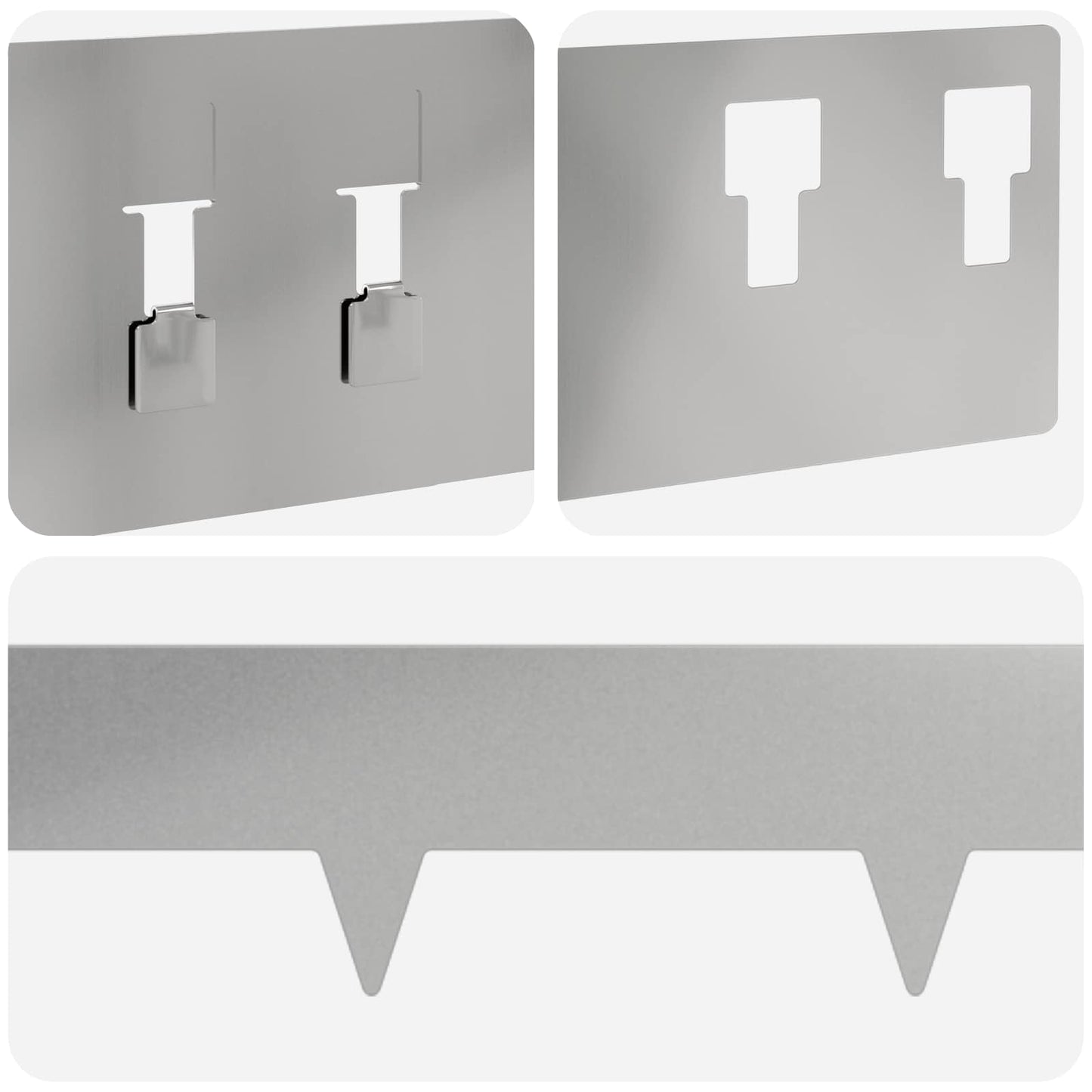 Gazonrand 20 pcs 100 x 12 cm Staal Zilverkleurig