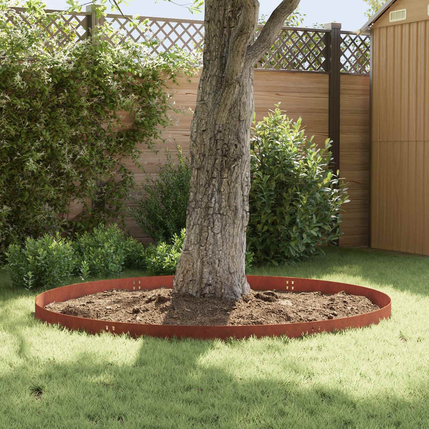 Gazonrand 50 pcs 100 x 15 cm Staal Roestig