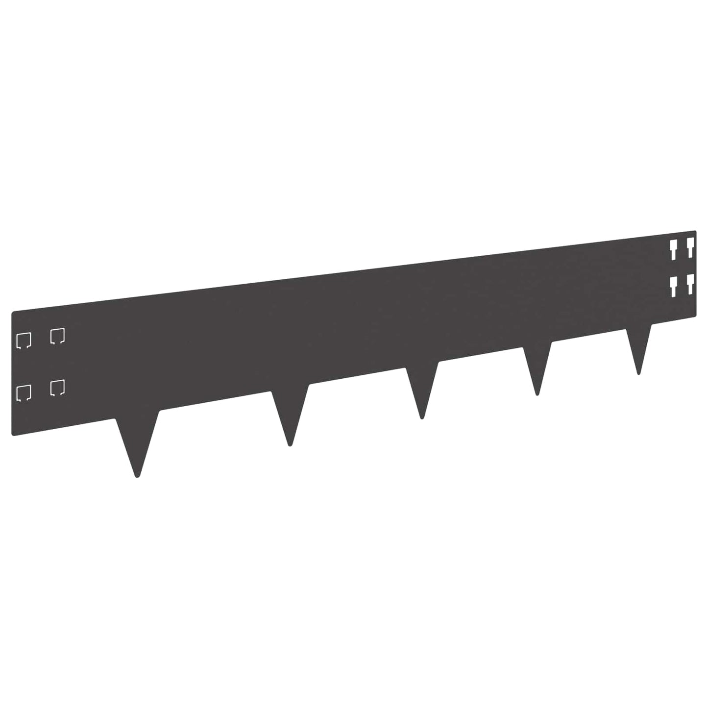 Gazonrand 10 pcs 100 x 20 cm Staal Zwart