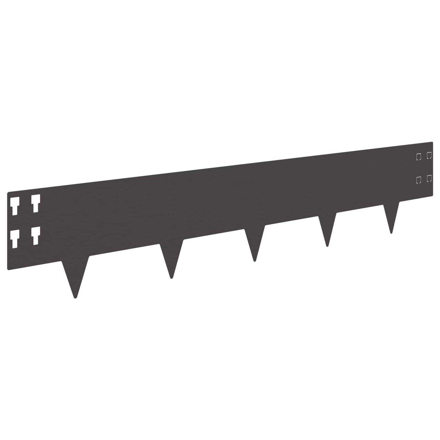Gazonrand 10 pcs 100 x 20 cm Staal Zwart