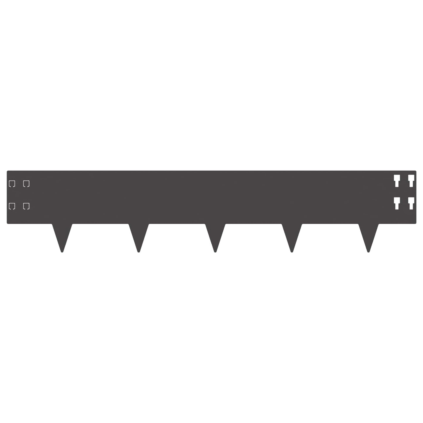 Gazonrand 10 pcs 100 x 20 cm Staal Zwart
