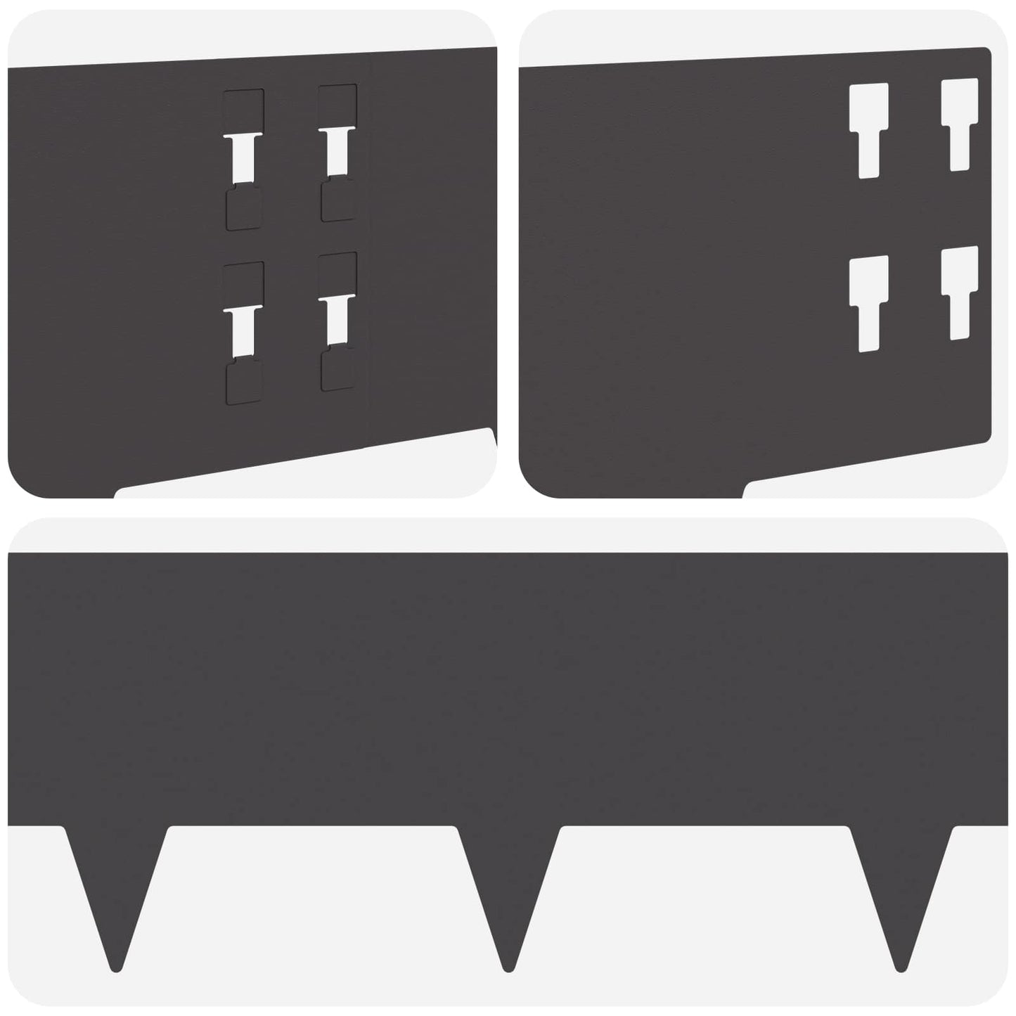 Gazonrand 50 pcs 100 x 20 cm Staal Zwart