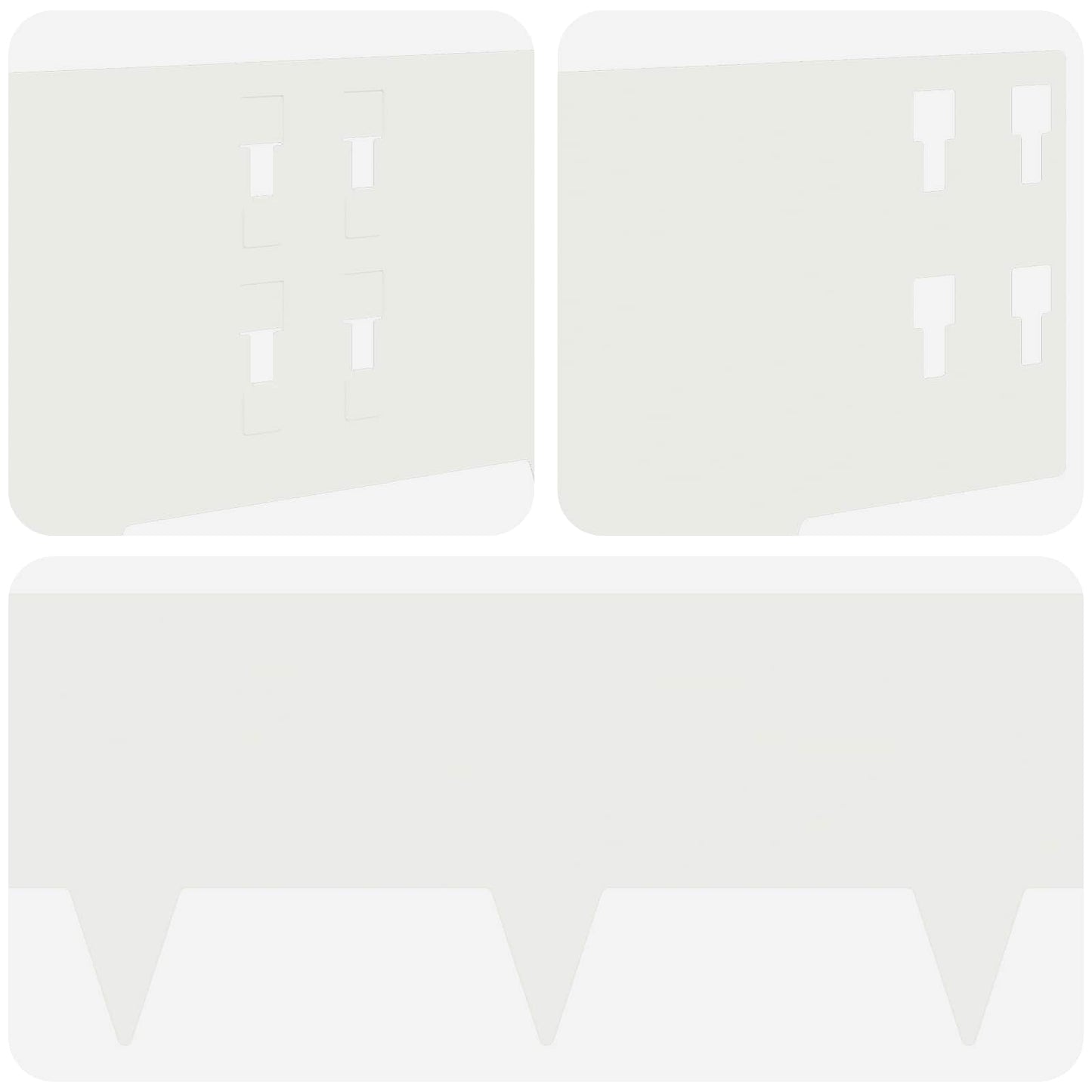 Gazonrand 20 pcs 100 x 20 cm Staal Wit