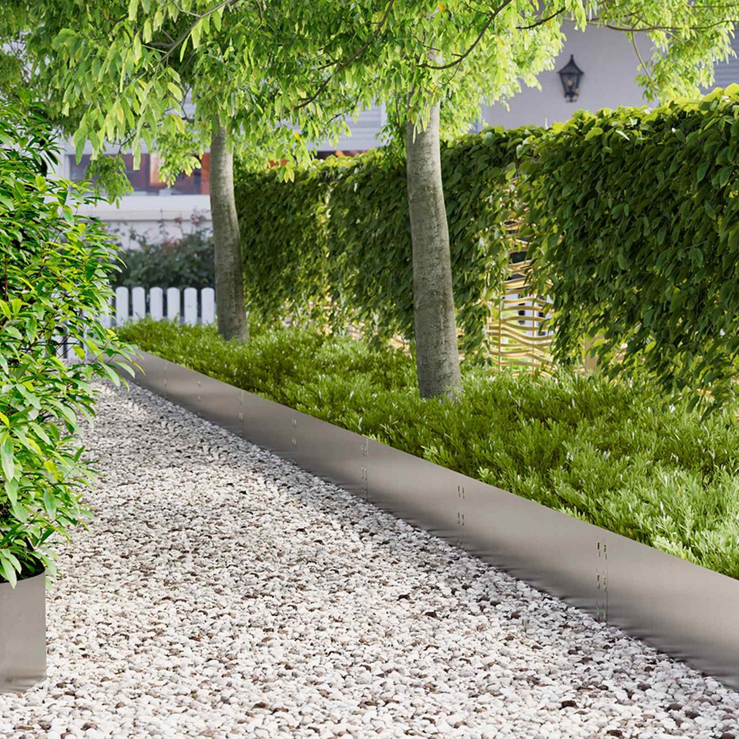 Gazonrand 30 pcs 100 x 30 cm Staal Zilverkleurig