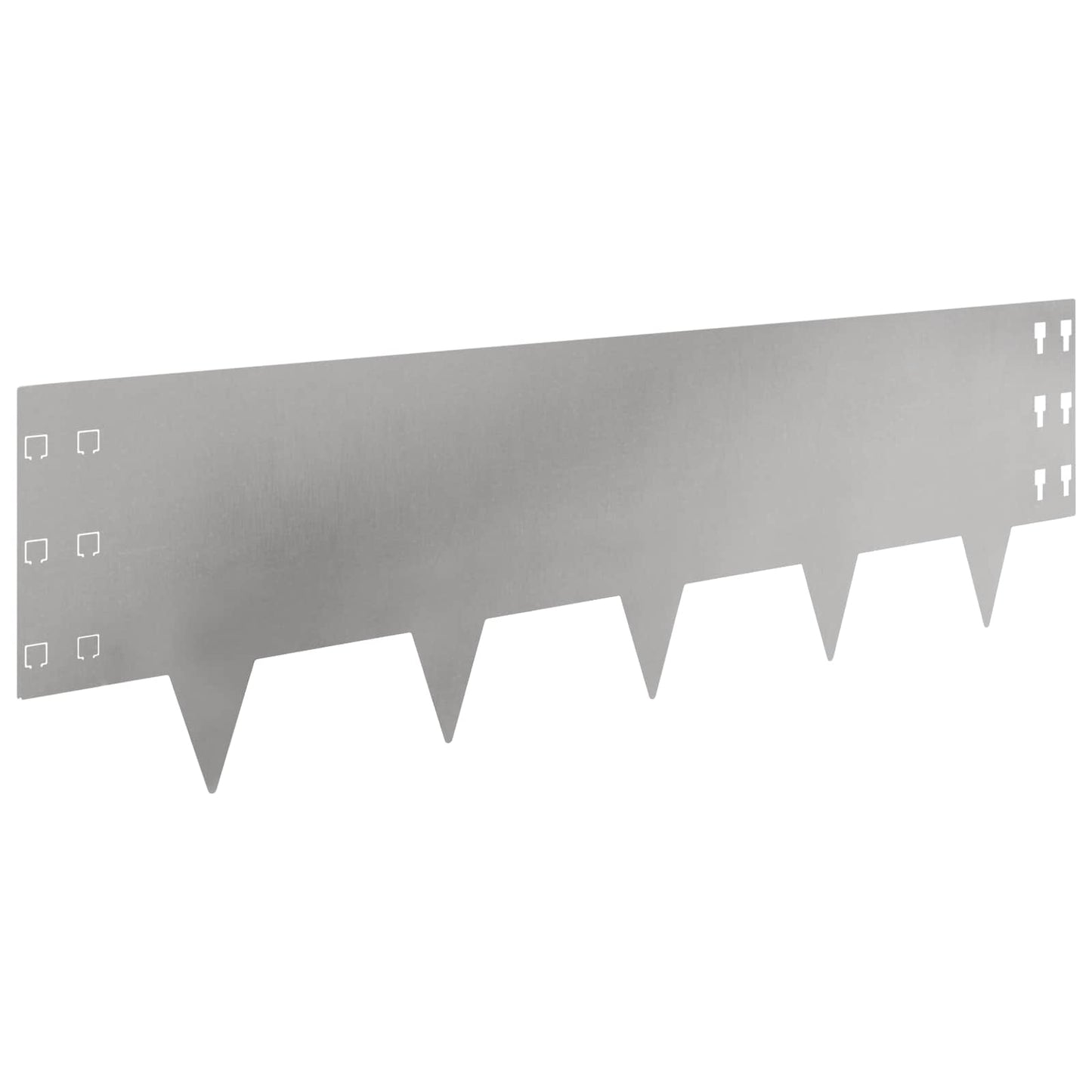 Gazonrand 30 pcs 100 x 30 cm Staal Zilverkleurig