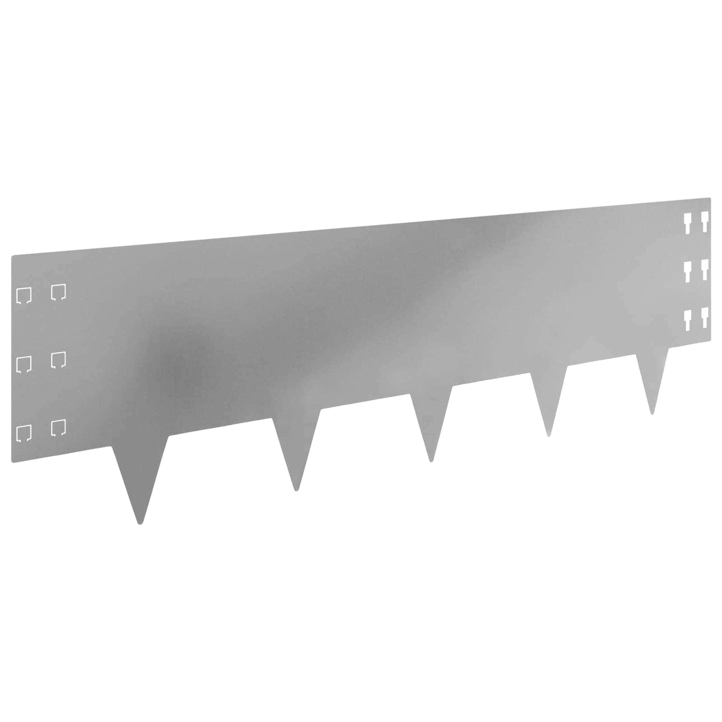 Gazonrand 10 pcs 100 x 30 cm Staal Zilverkleurig